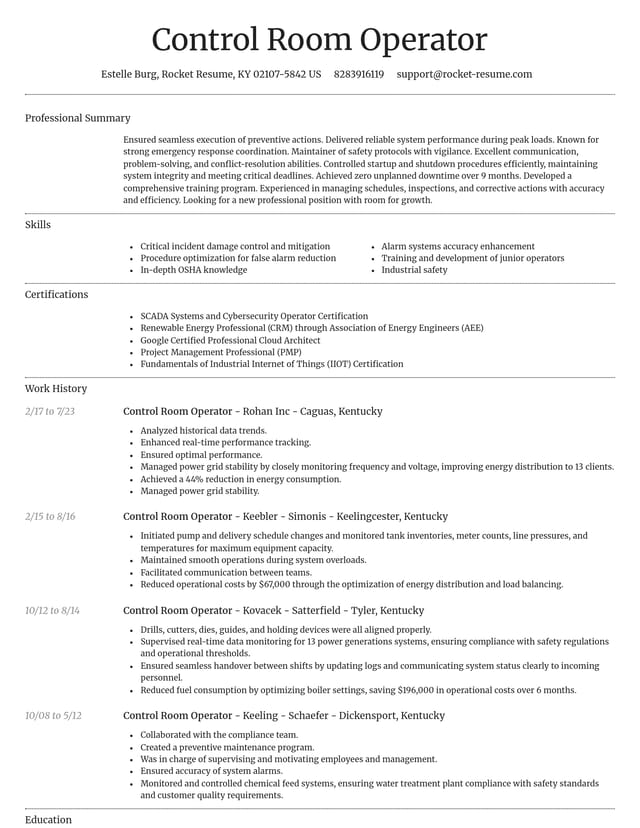 Dignified resume template