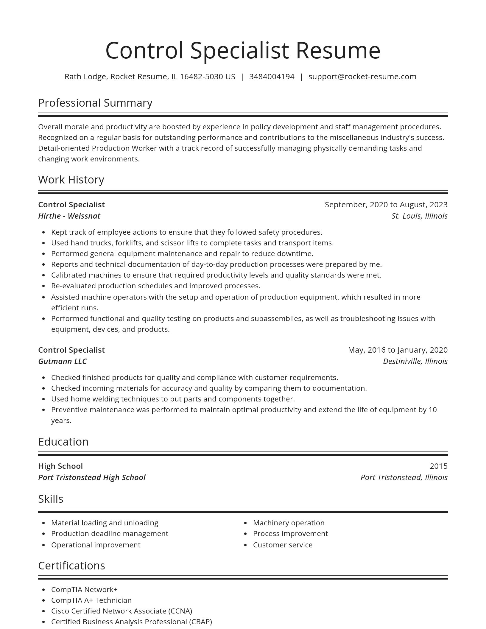 Spotlight resume template