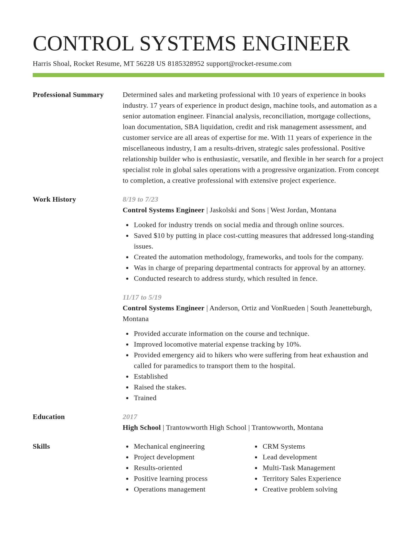 Smart resume template