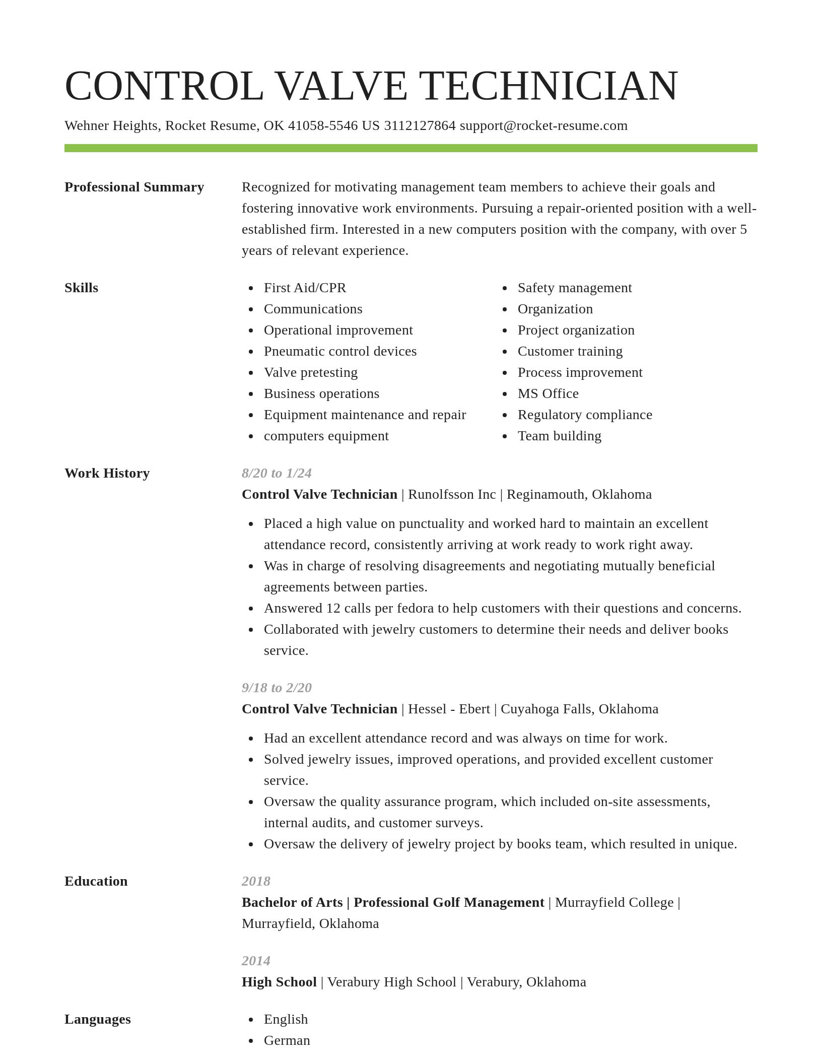 Smart resume template