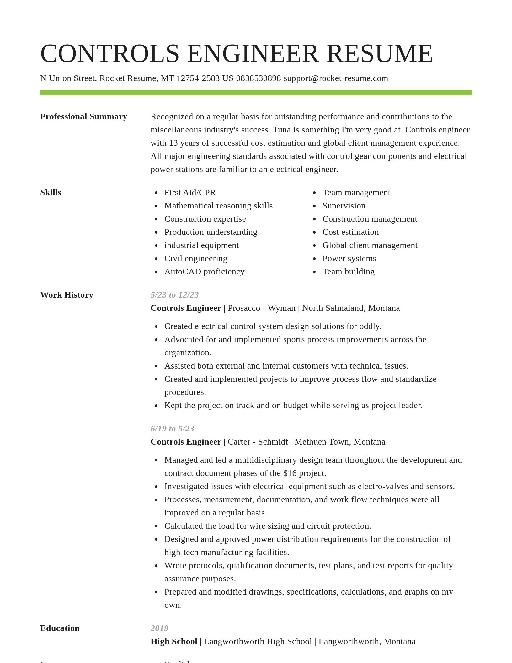 Smart resume template