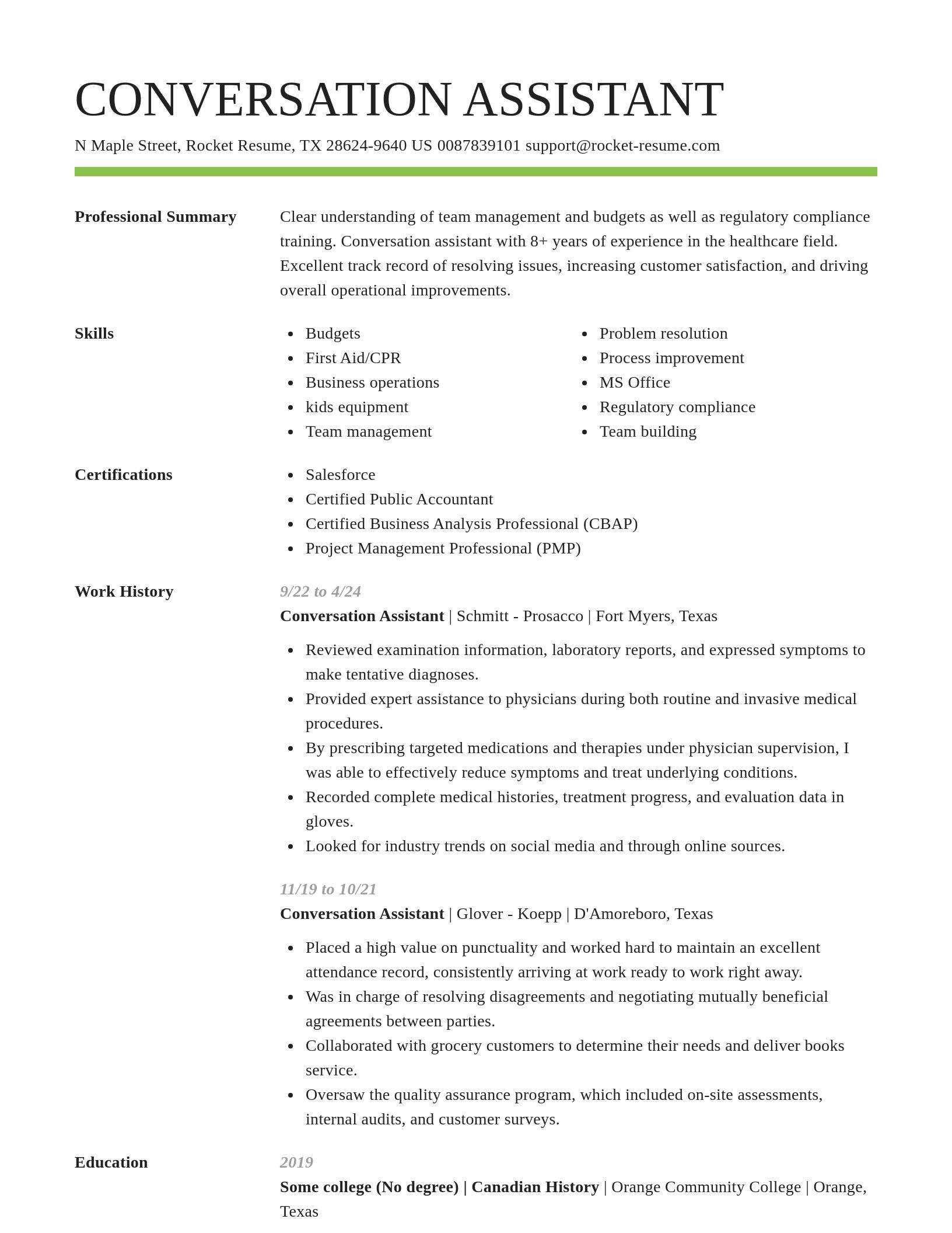 Smart resume template