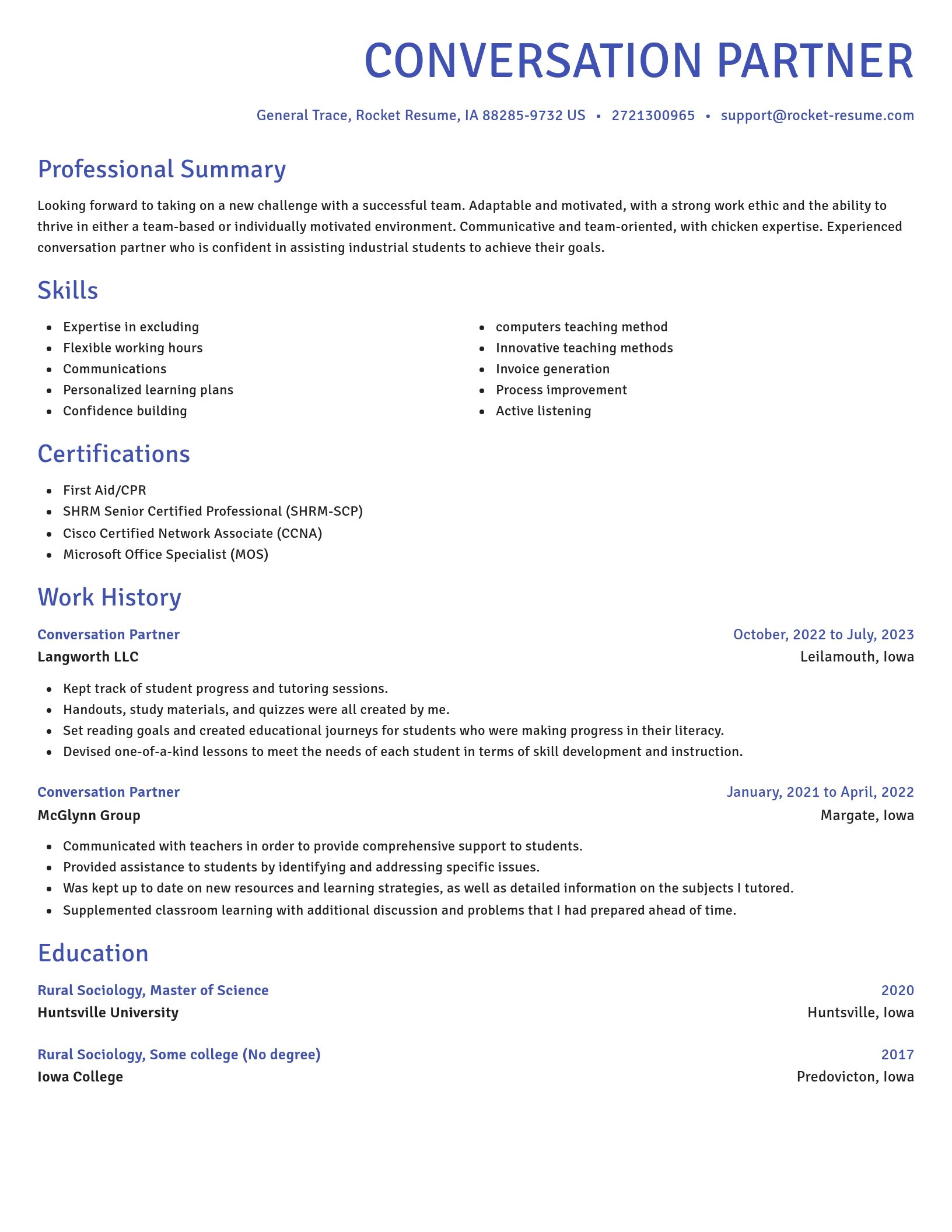 Novel resume template