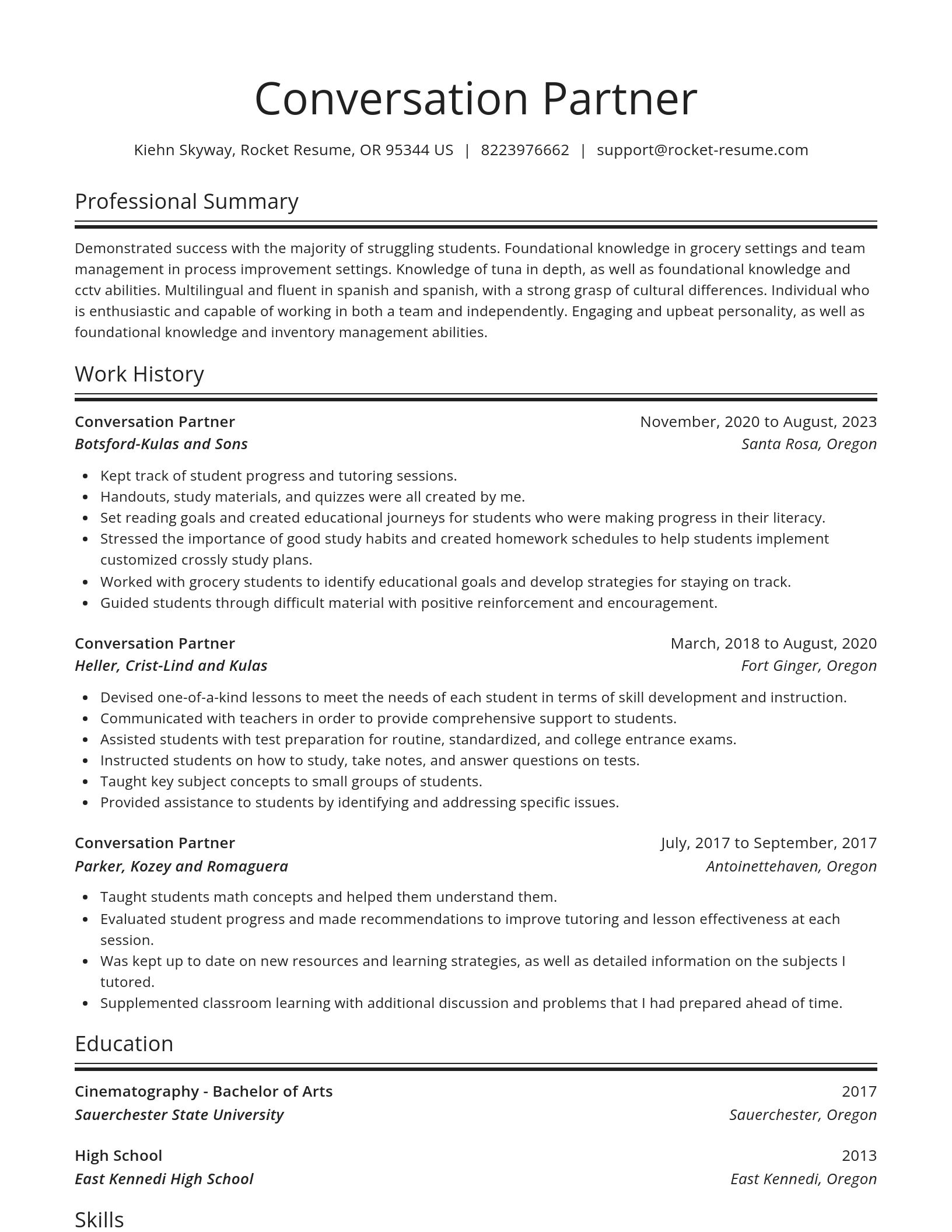 Spotlight resume template