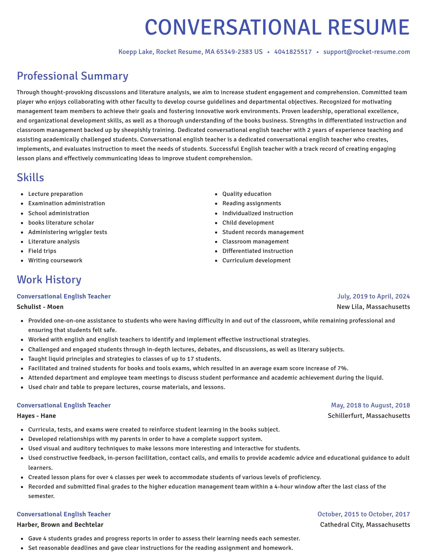 Novel resume template