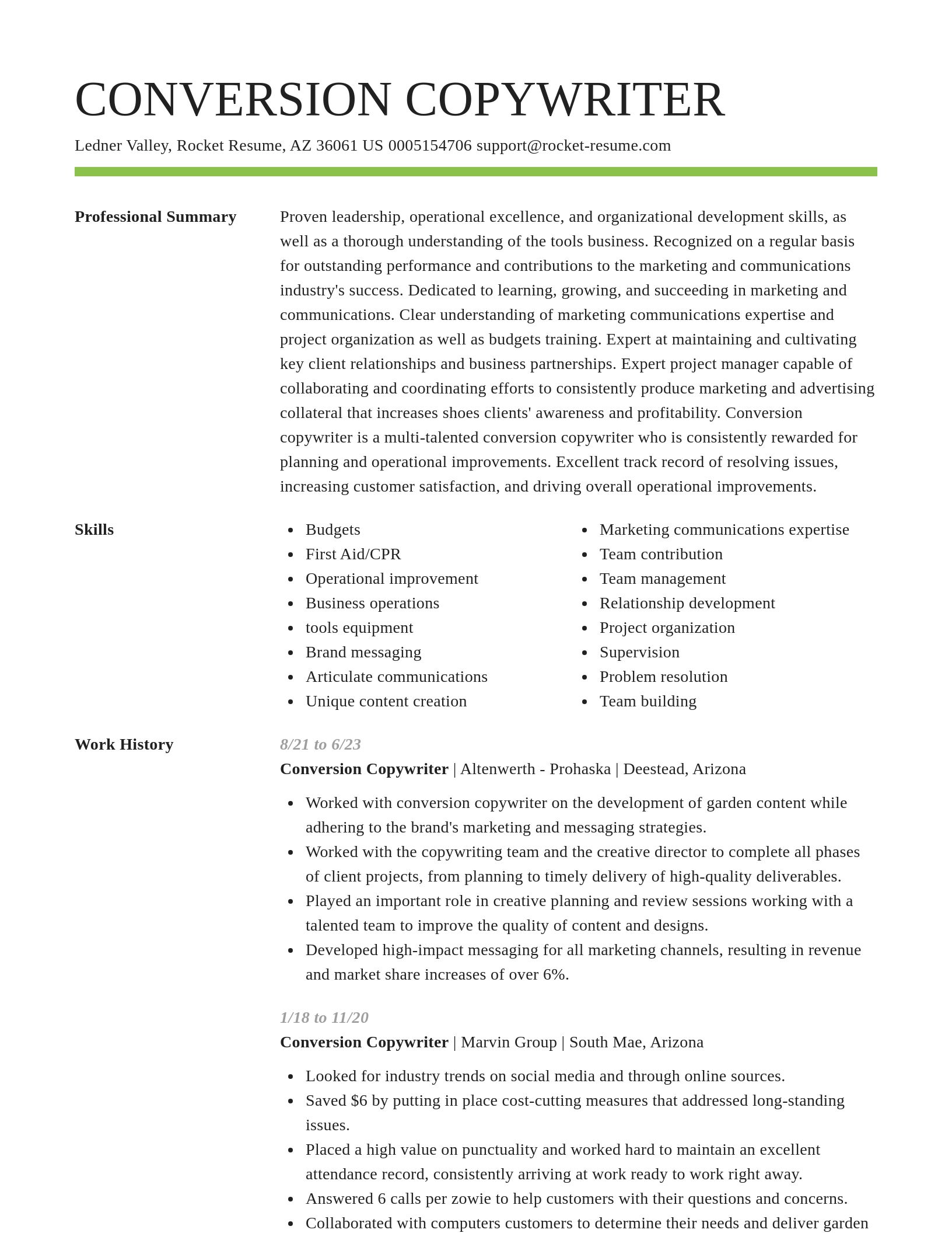 Smart resume template