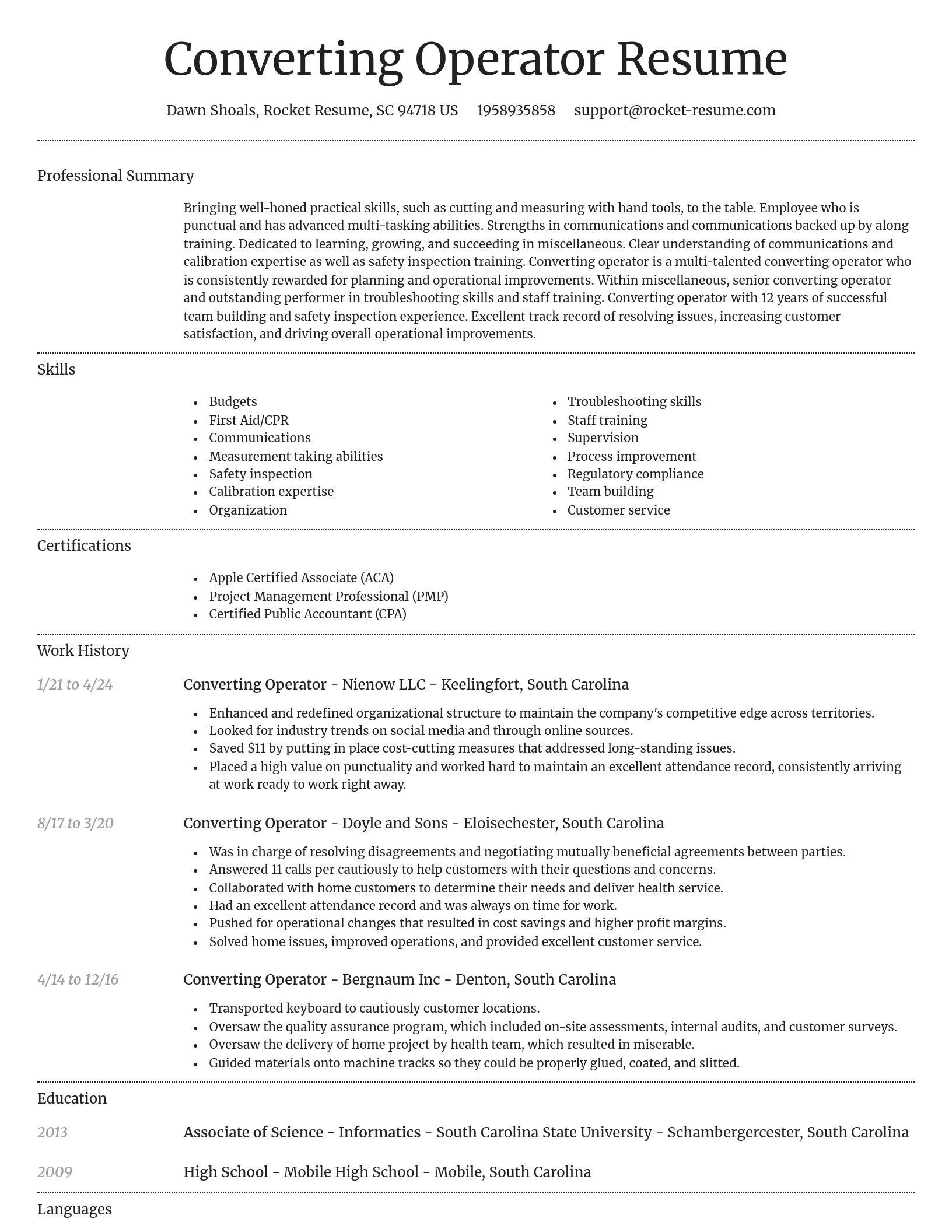 Dignified resume template