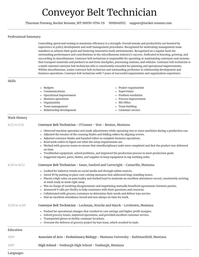Dignified resume template