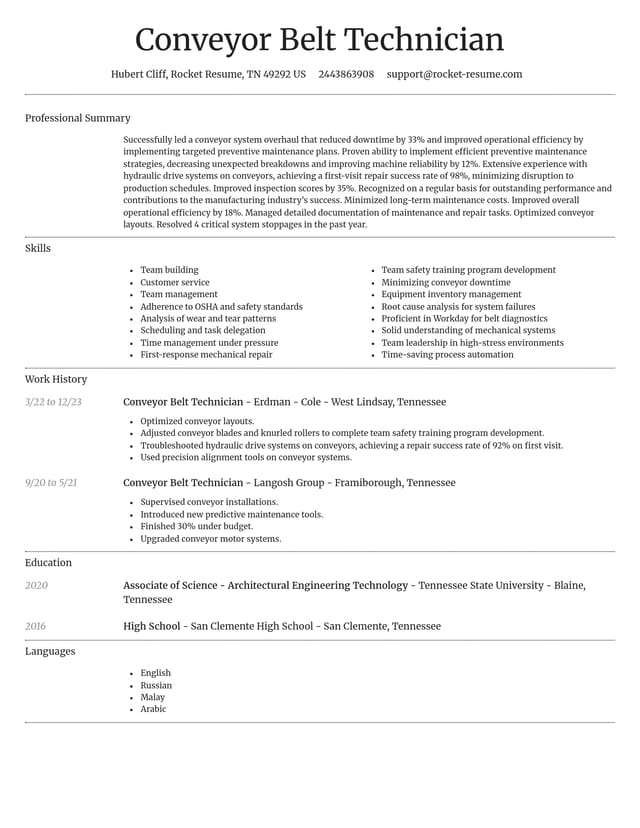 Dignified resume template