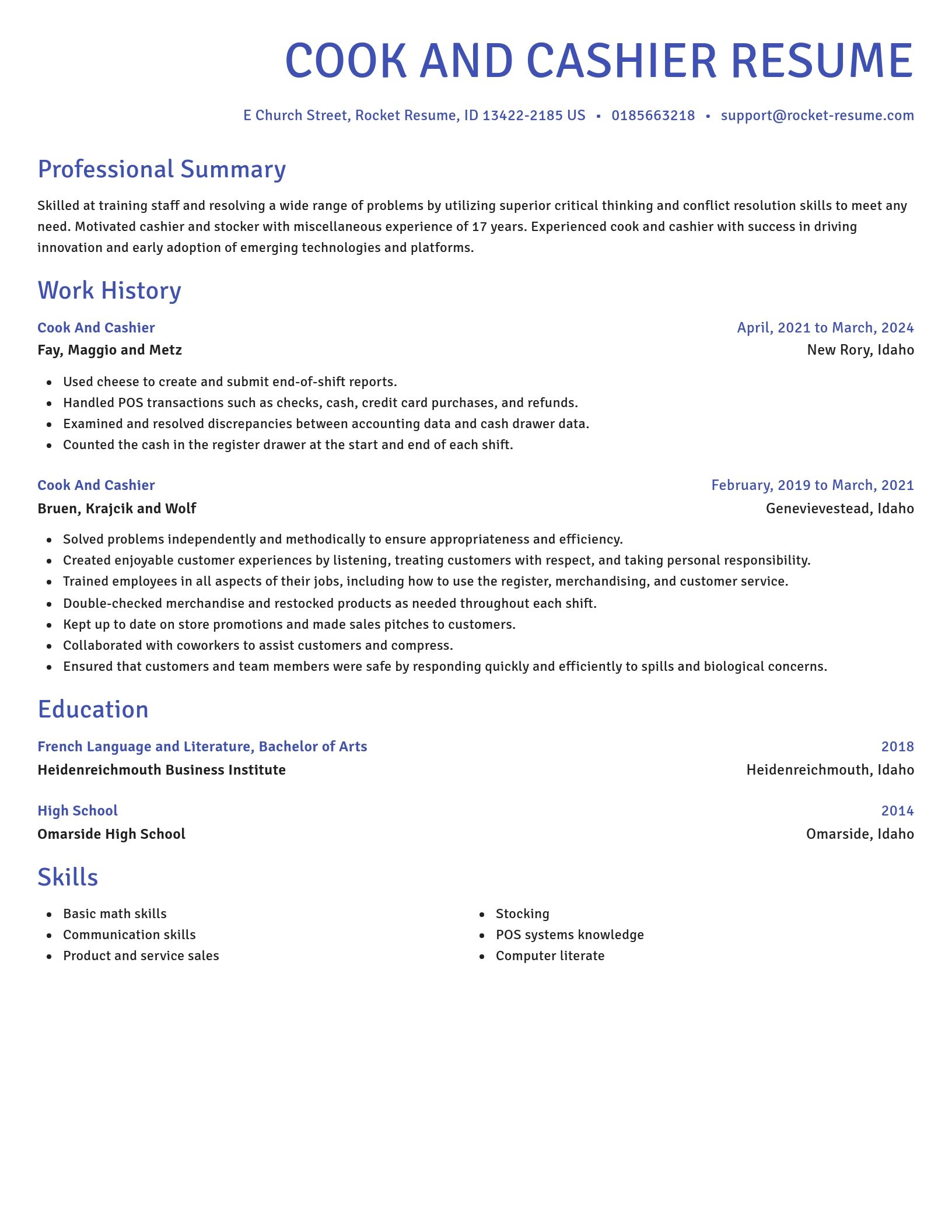 Novel resume template