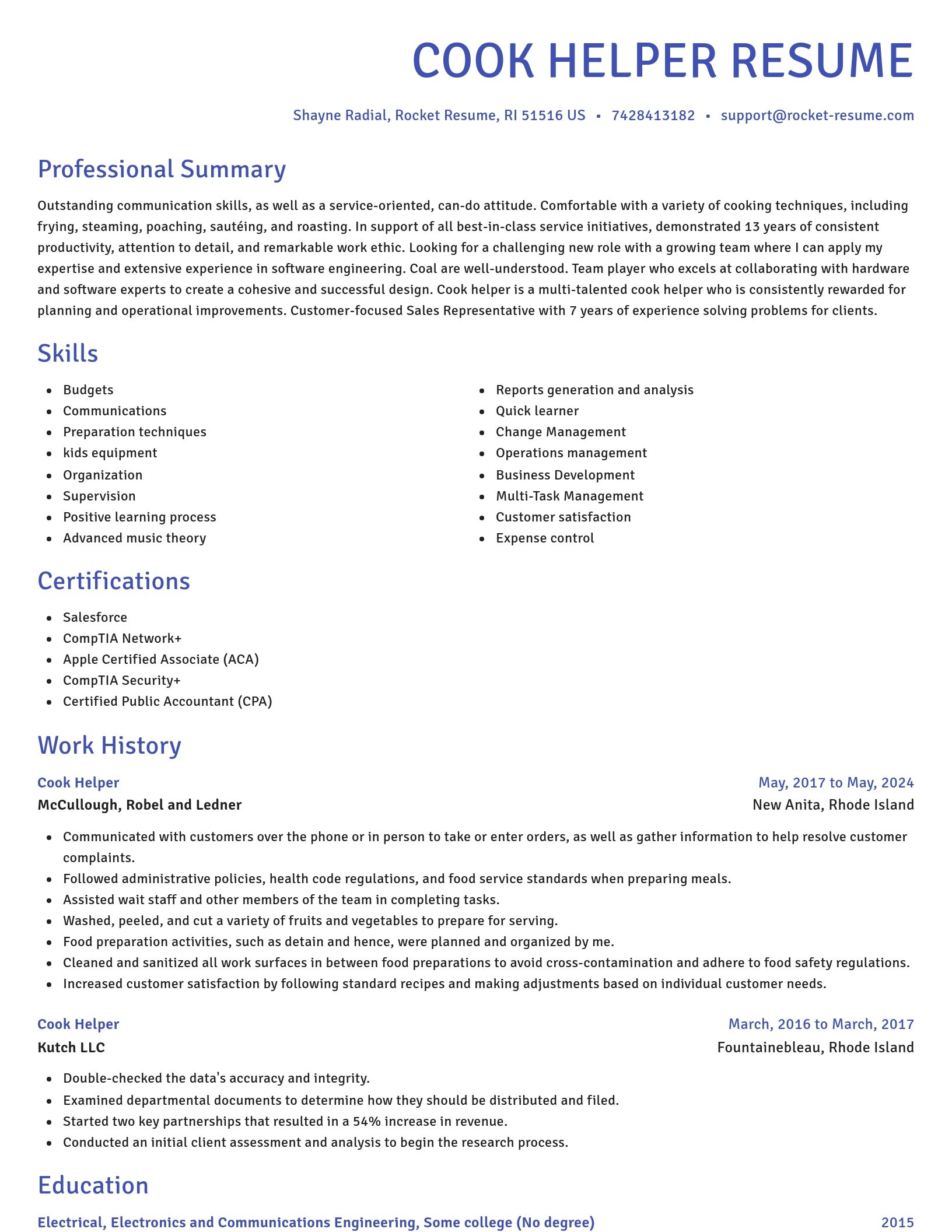 Novel resume template