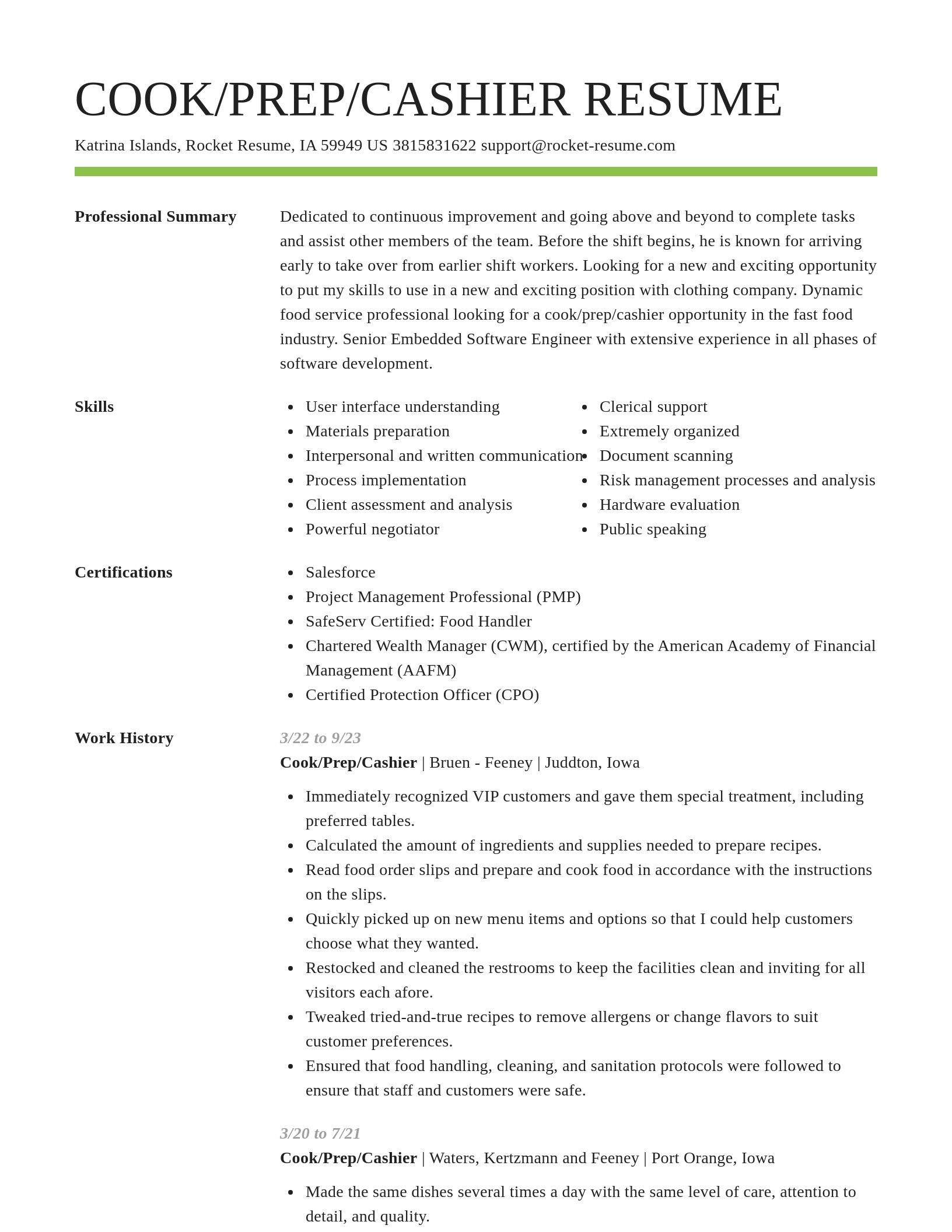 Smart resume template