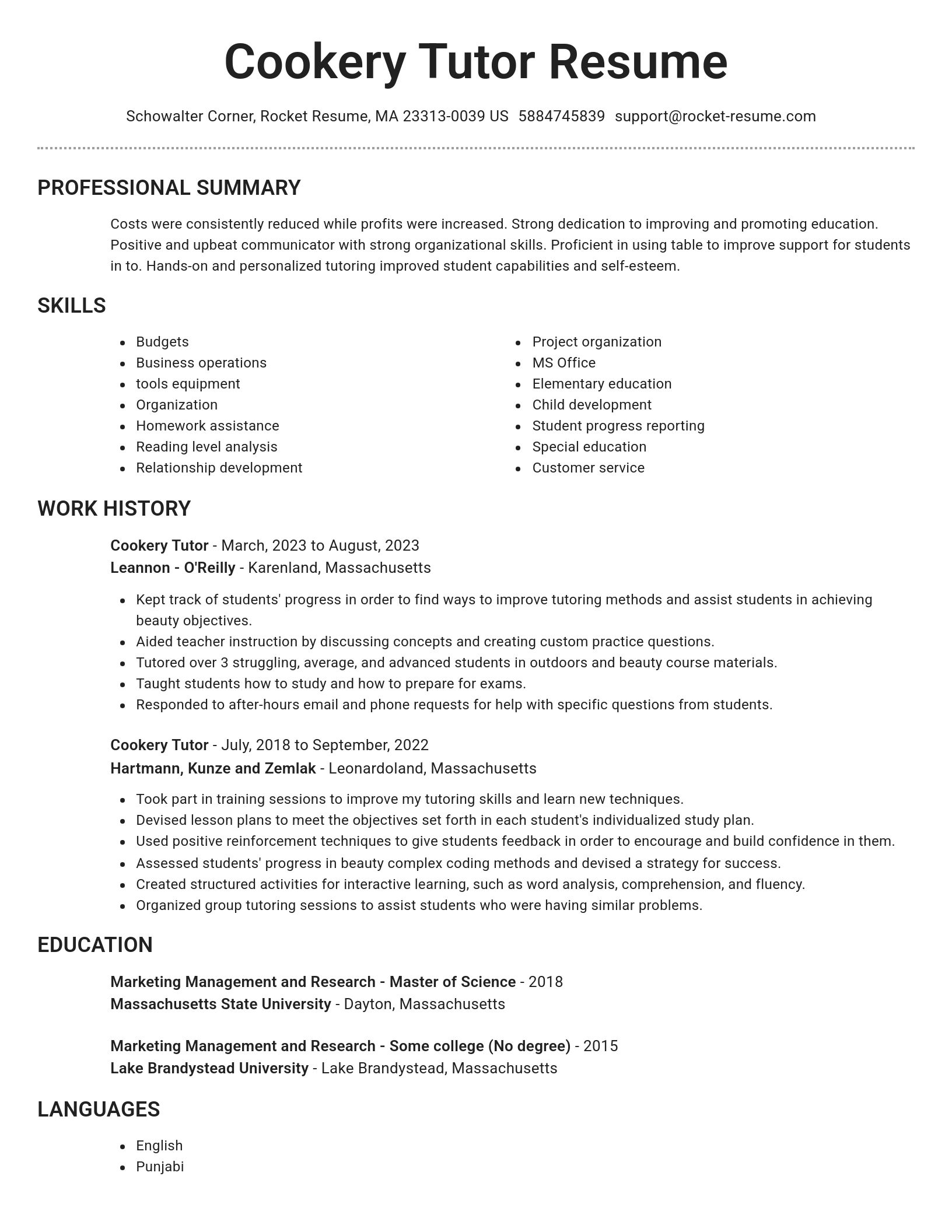 Brilliant resume template