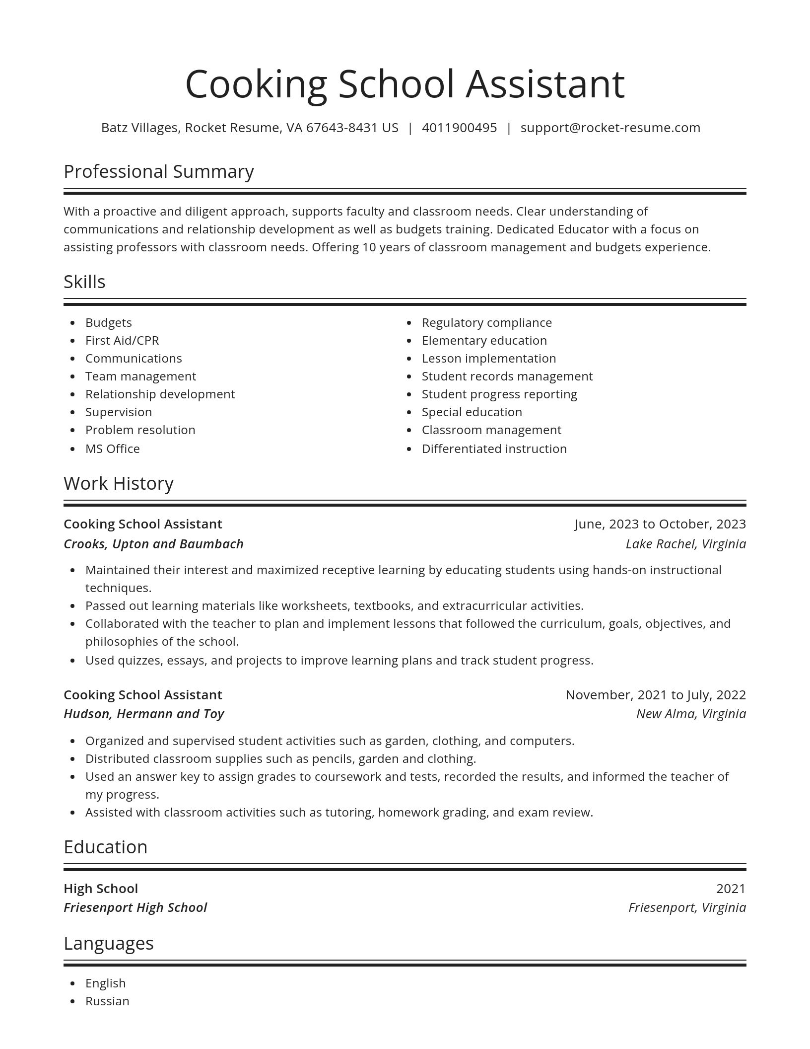 Spotlight resume template