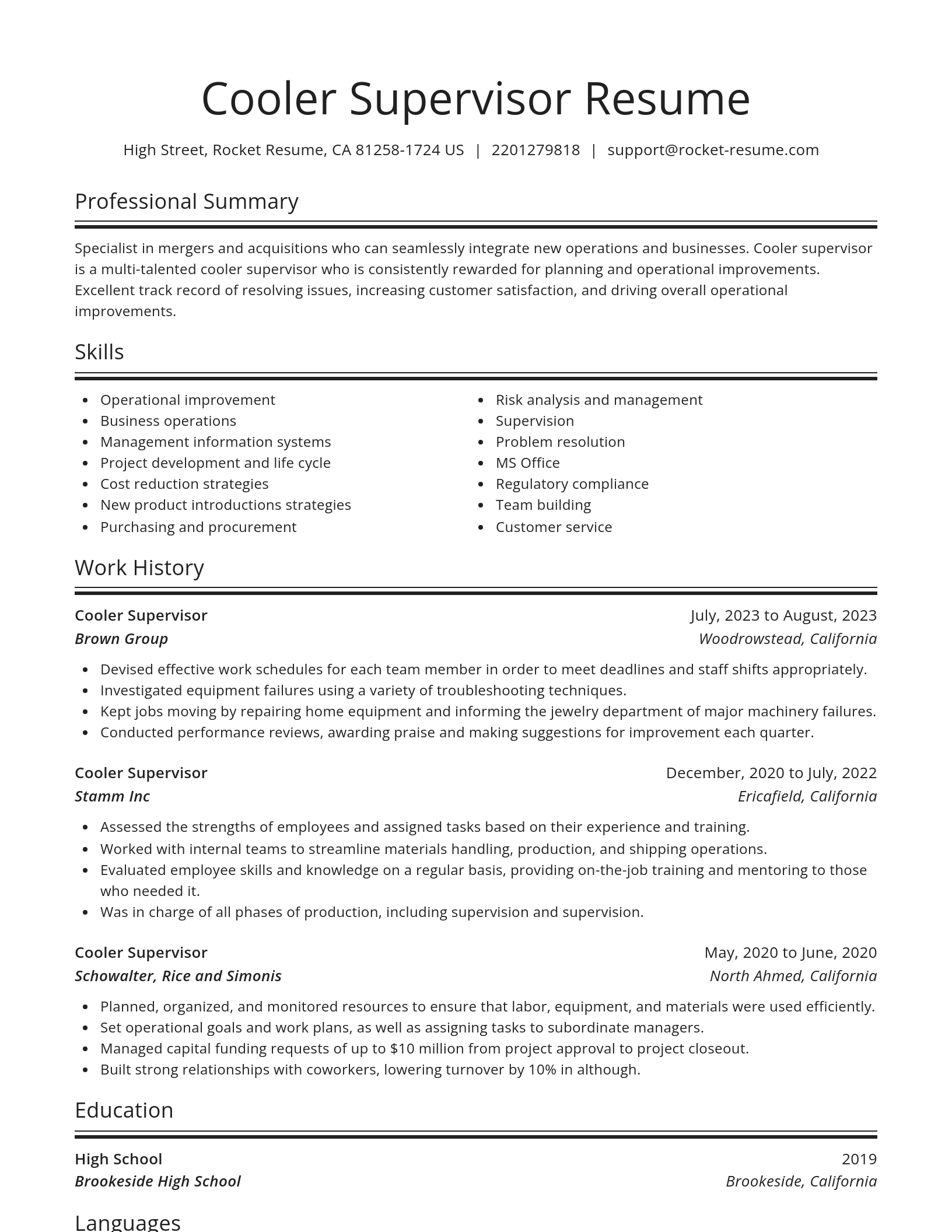 Spotlight resume template