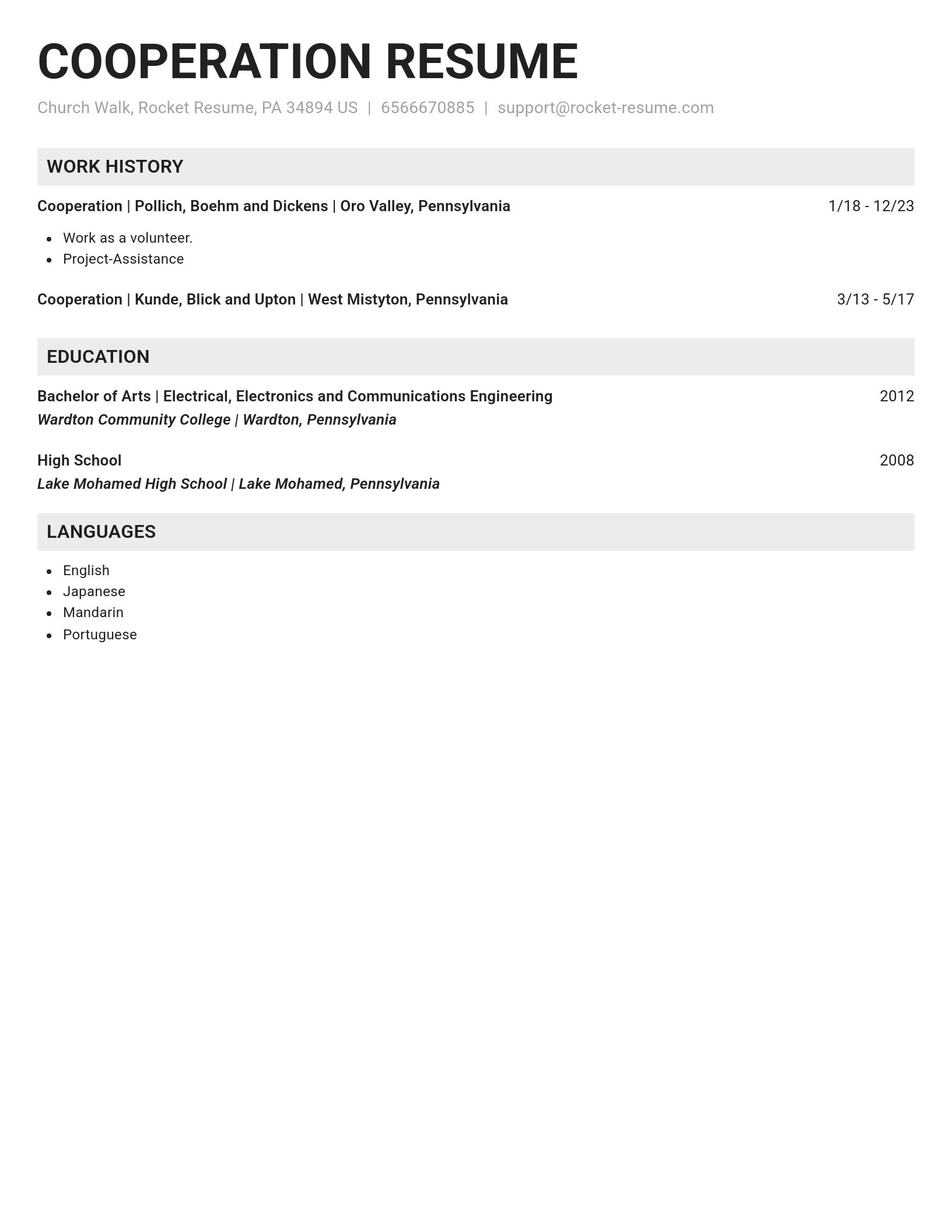Genius resume template
