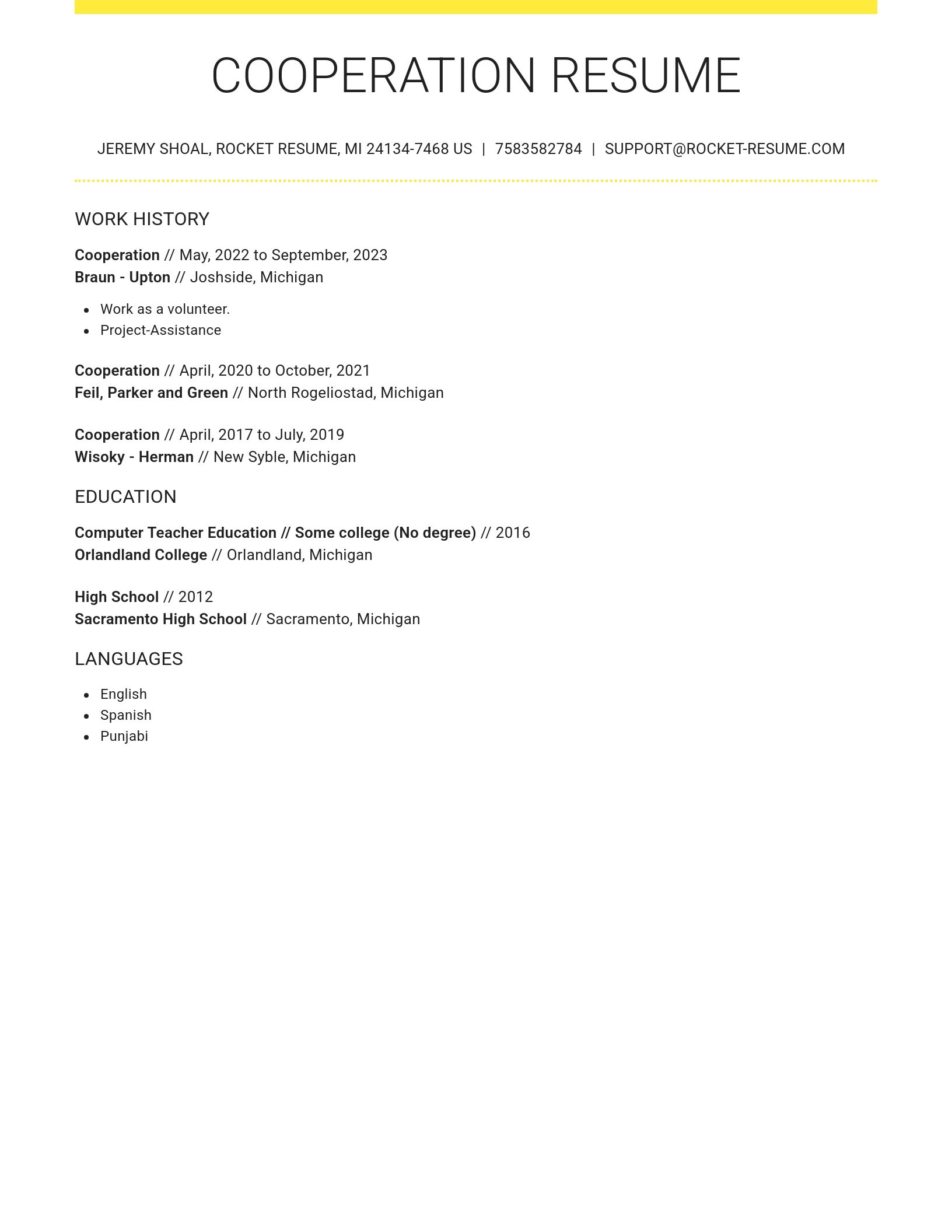 Grand resume template