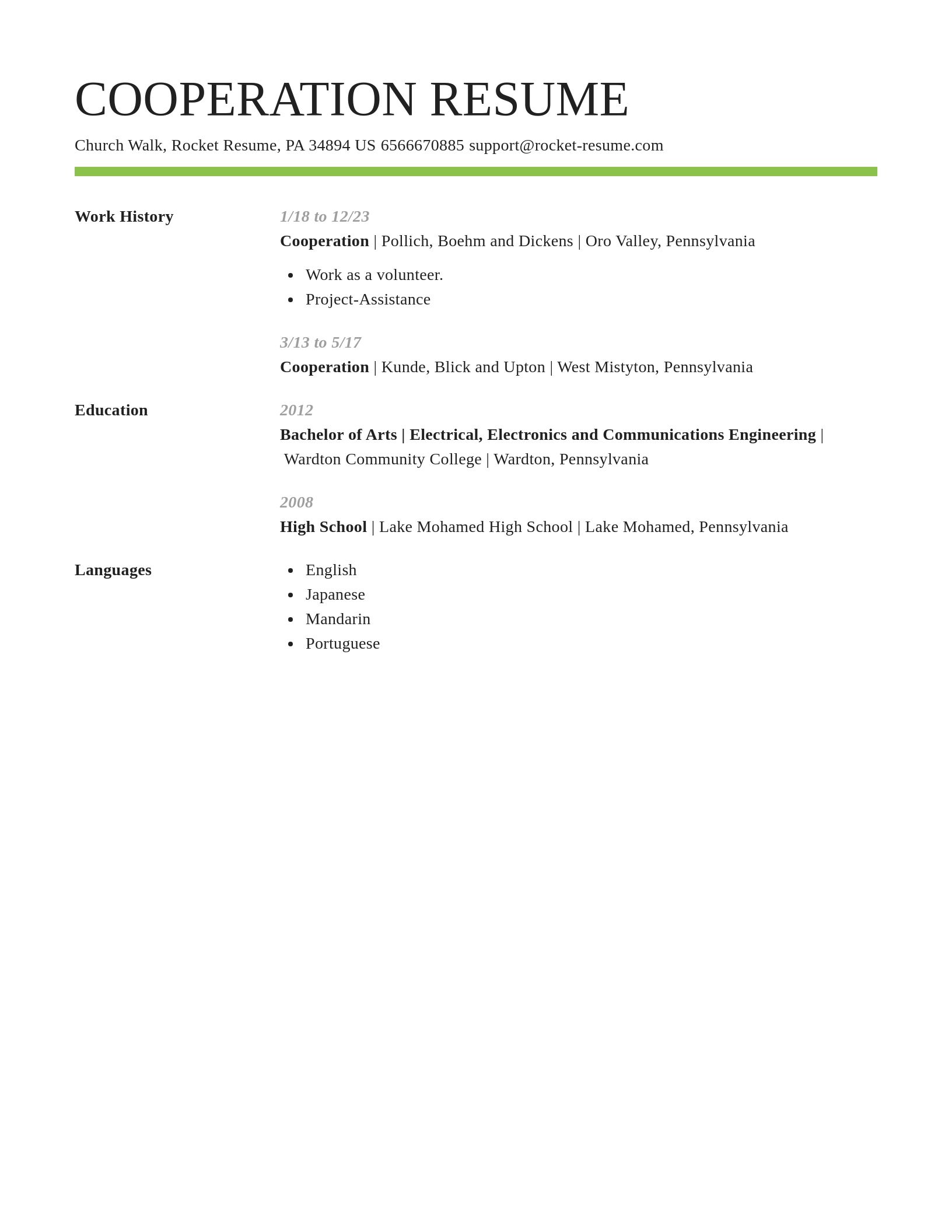 Smart resume template