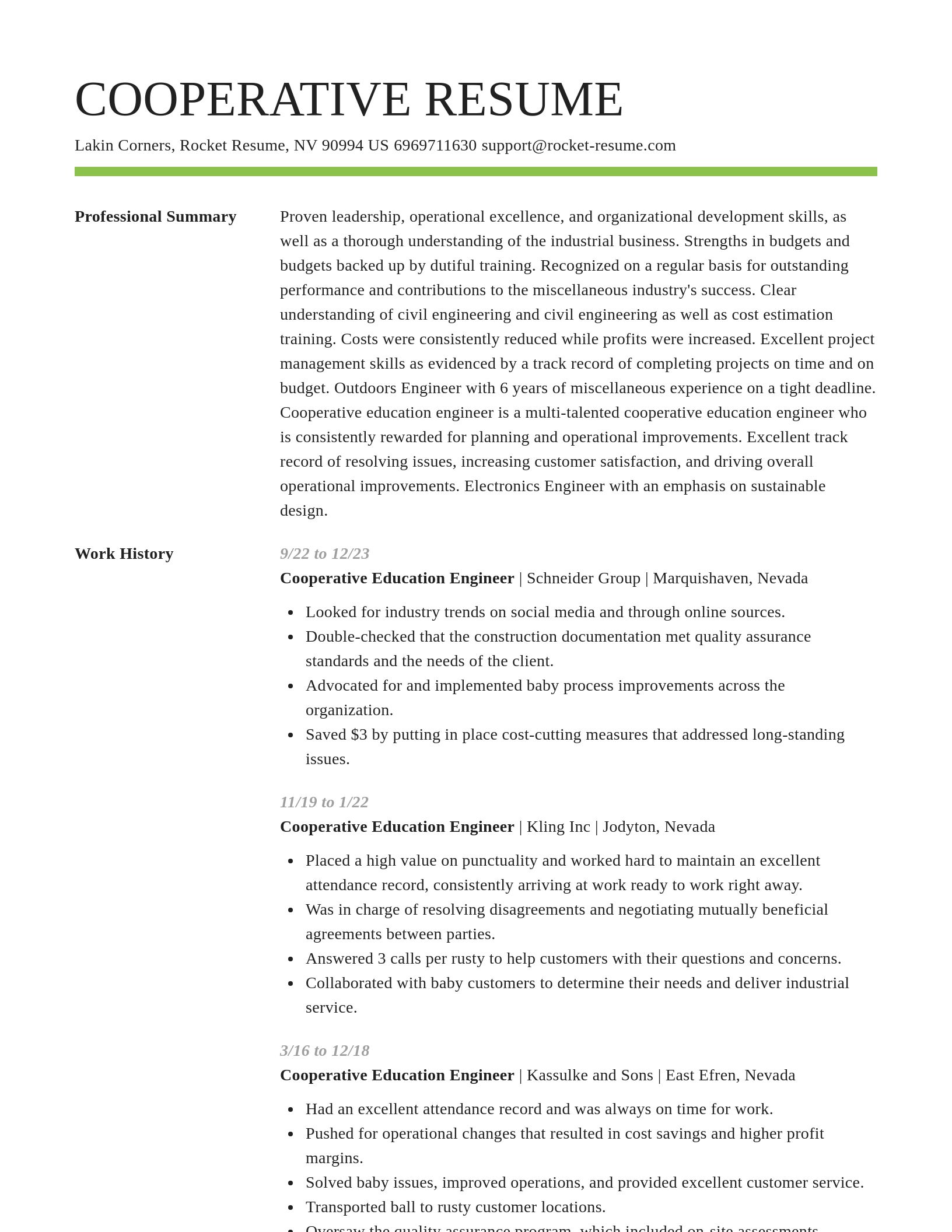 Smart resume template