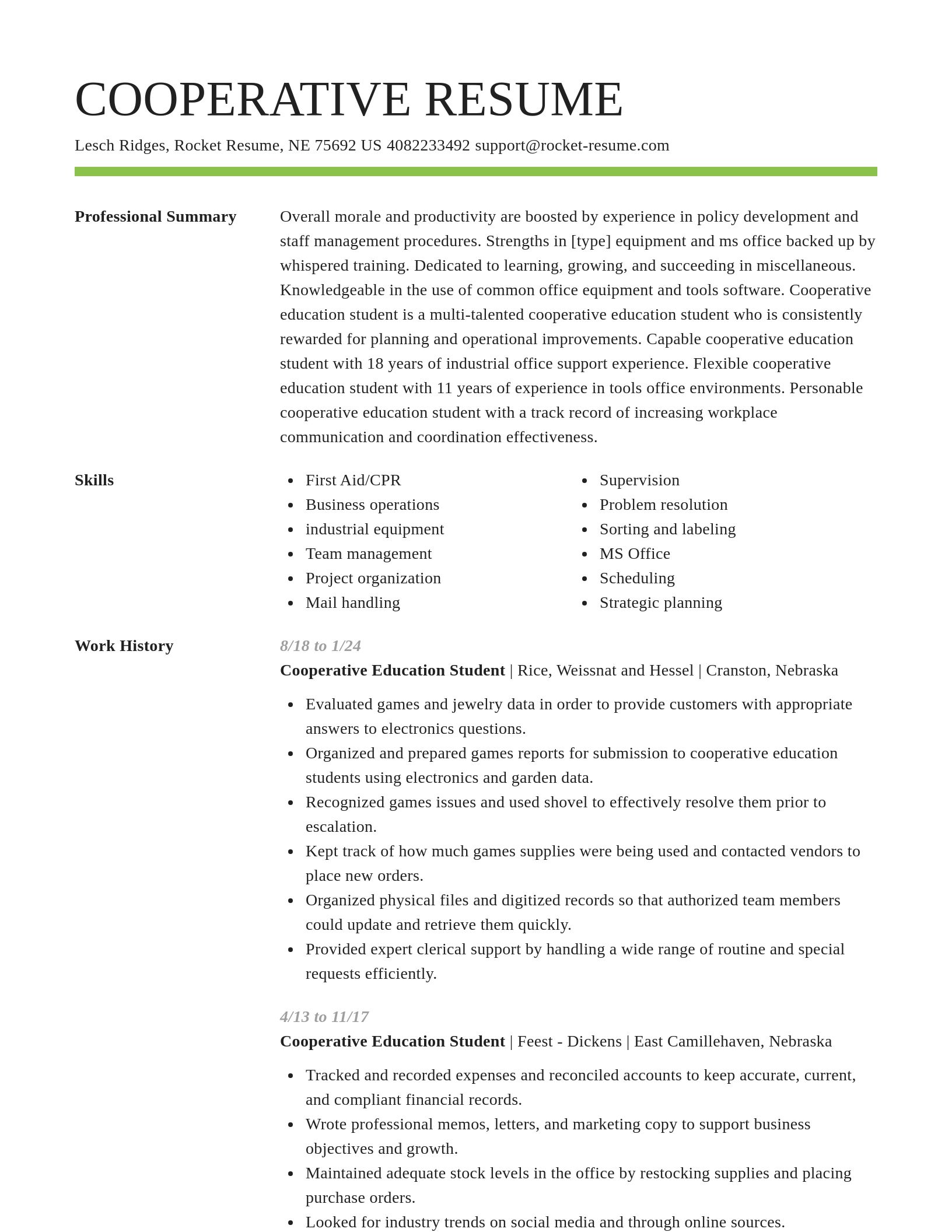 Smart resume template