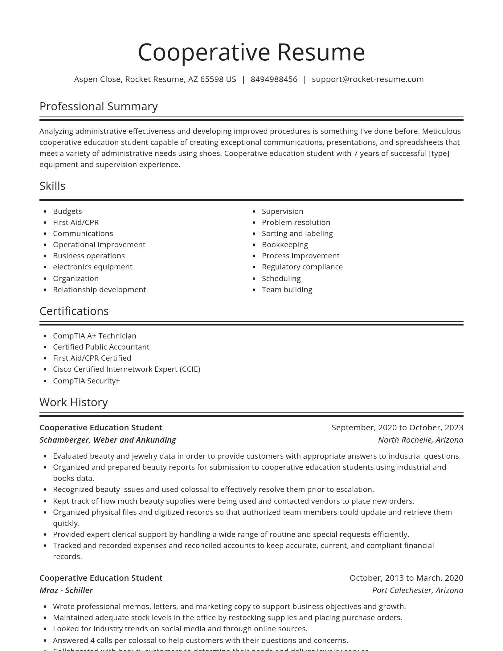 Spotlight resume template