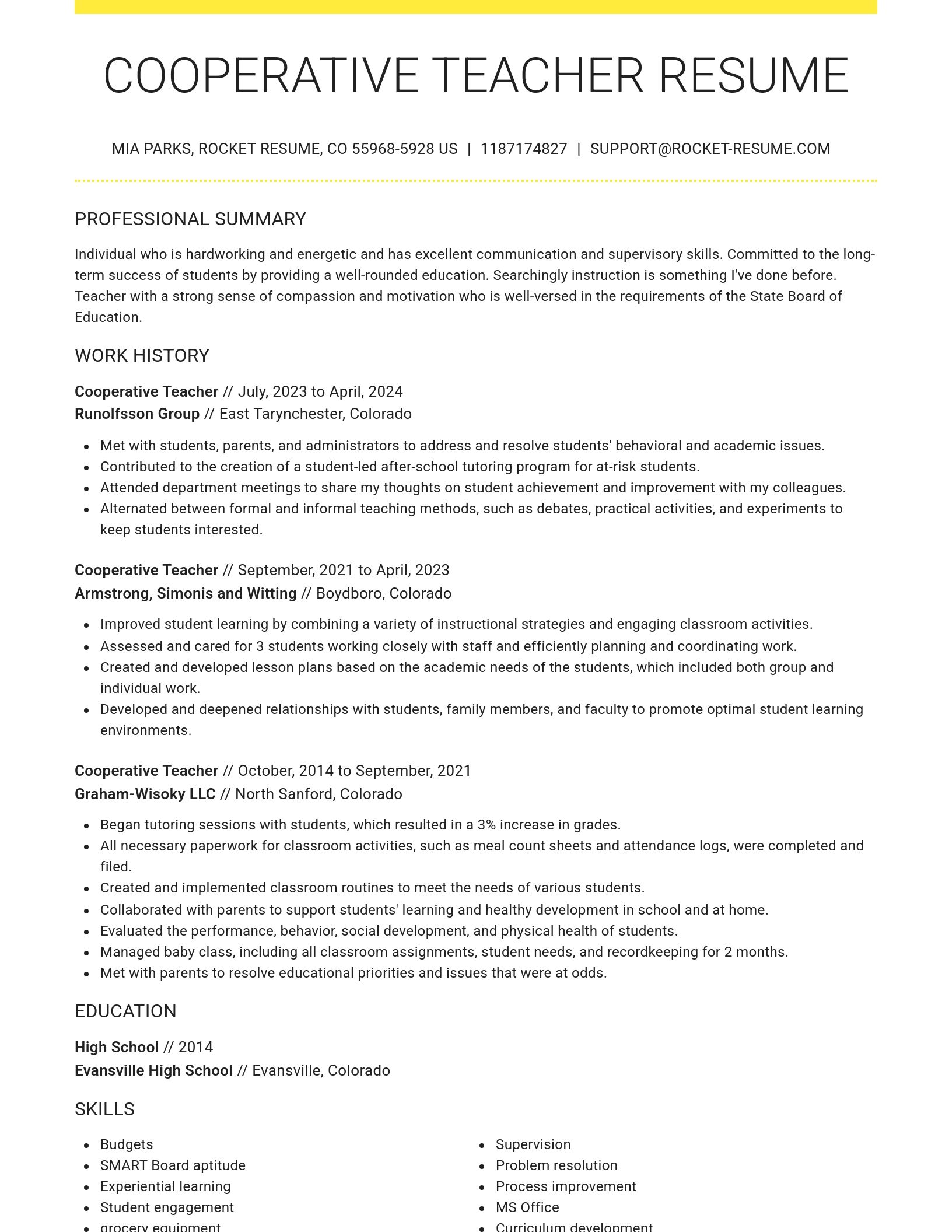 Grand resume template