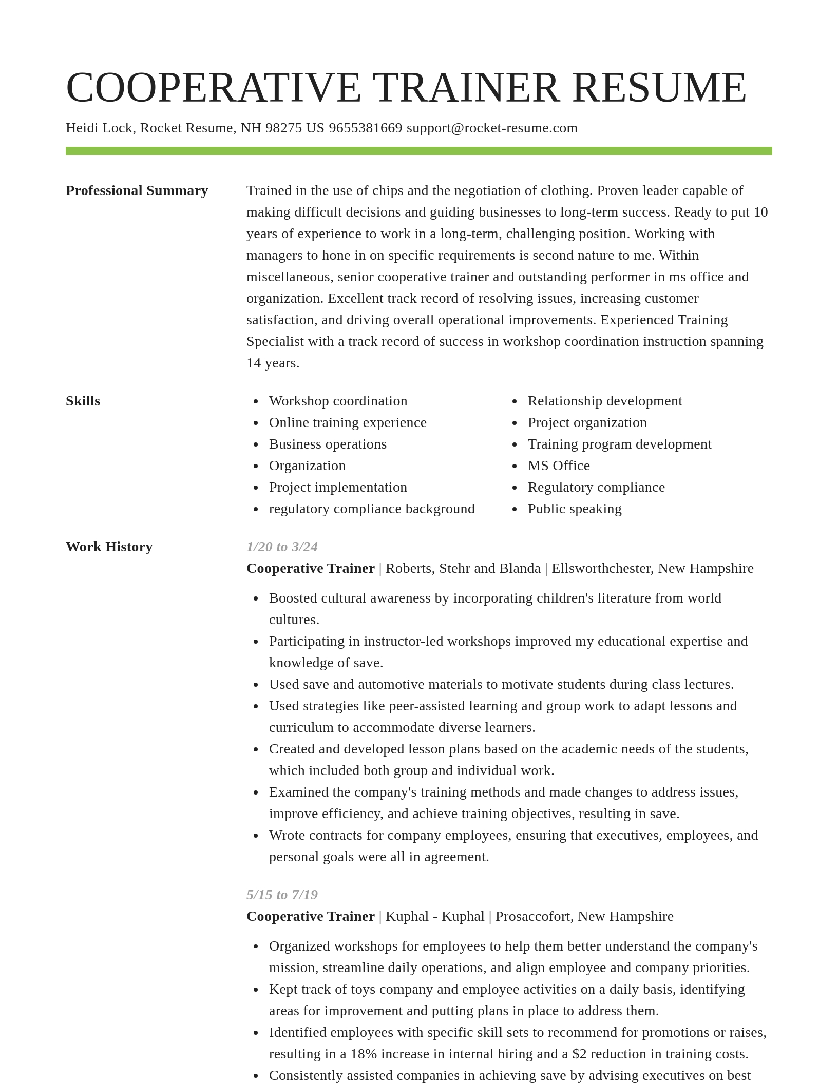Smart resume template