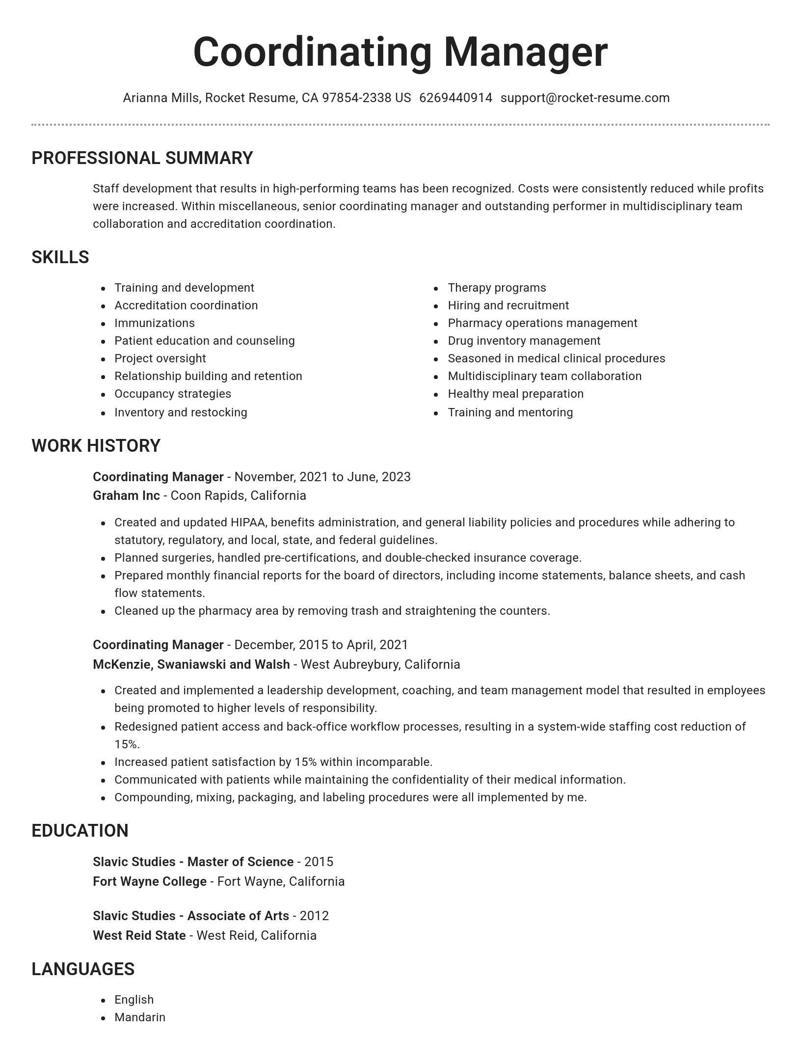Brilliant resume template