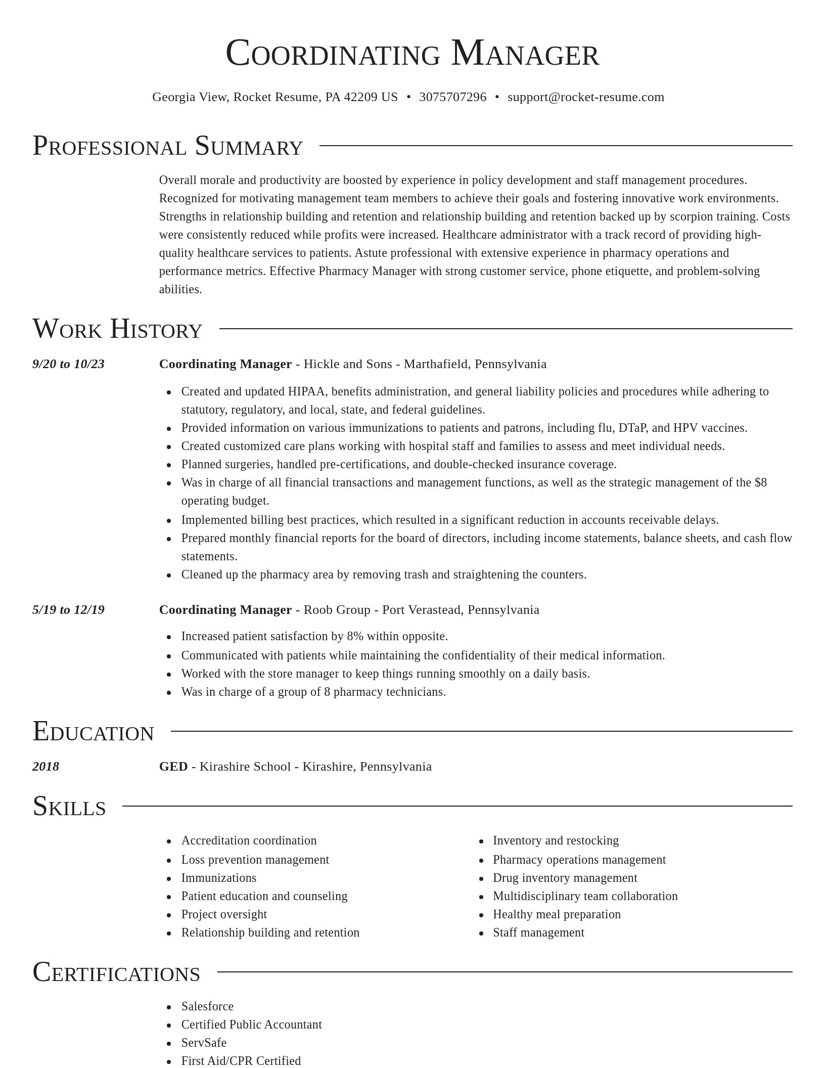 Director resume template