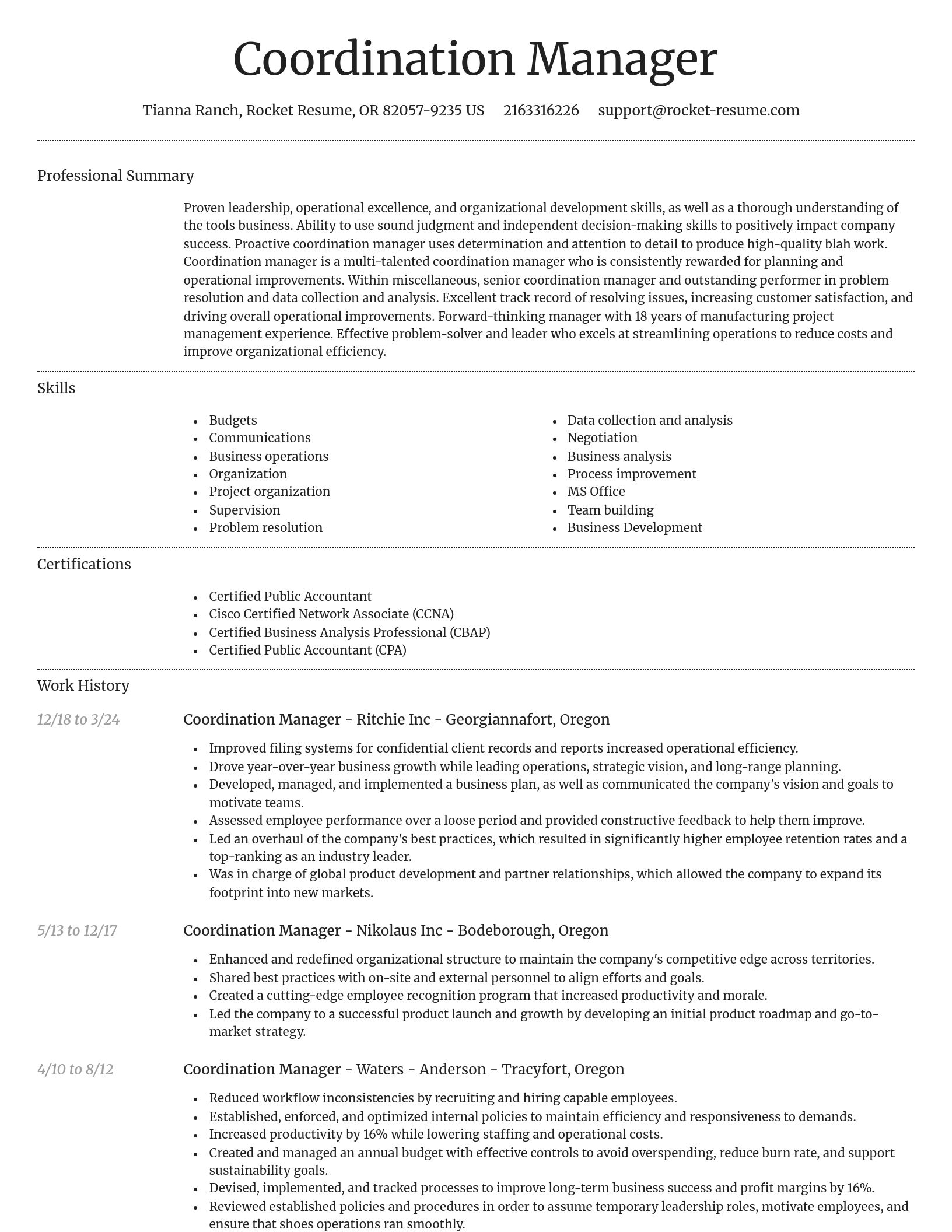 Dignified resume template
