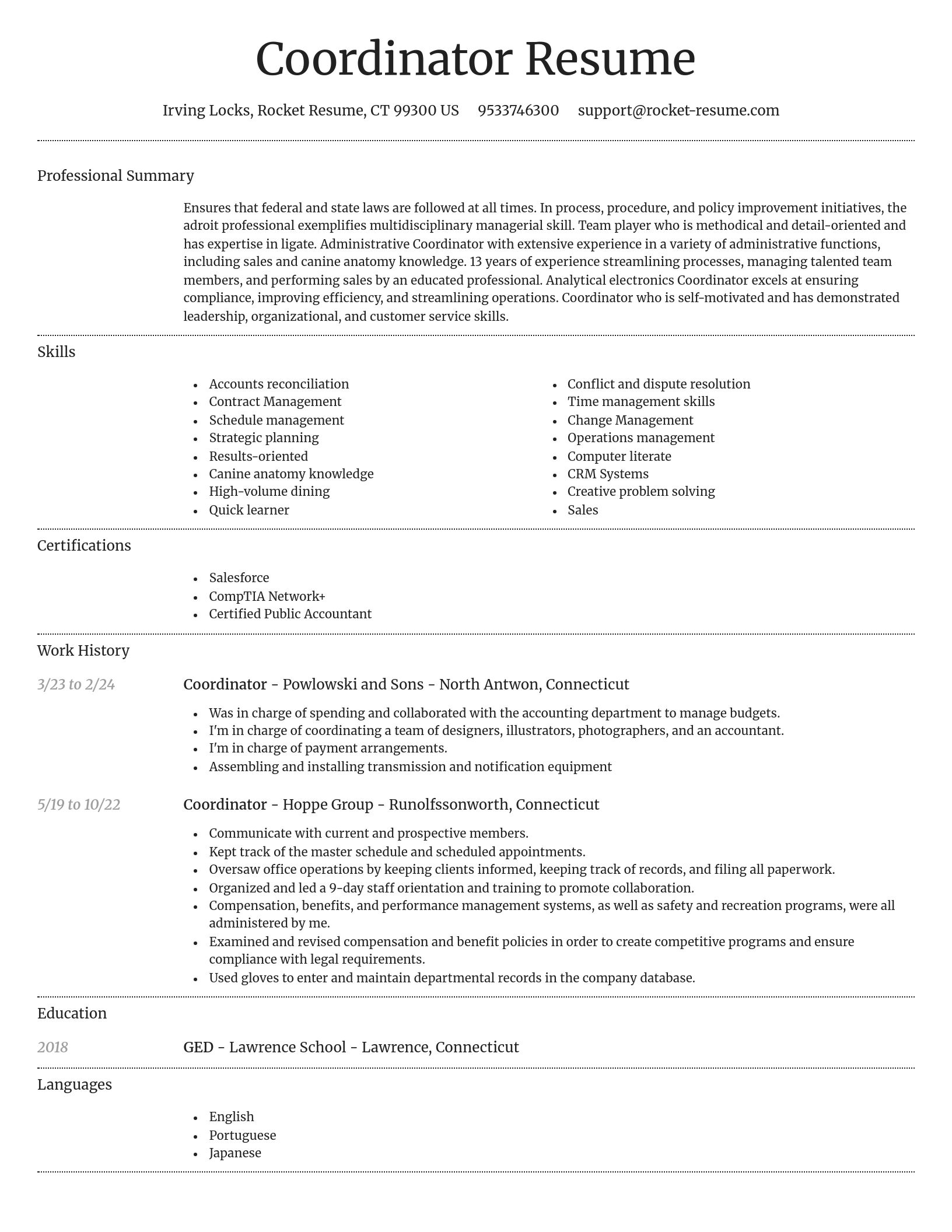 Dignified resume template