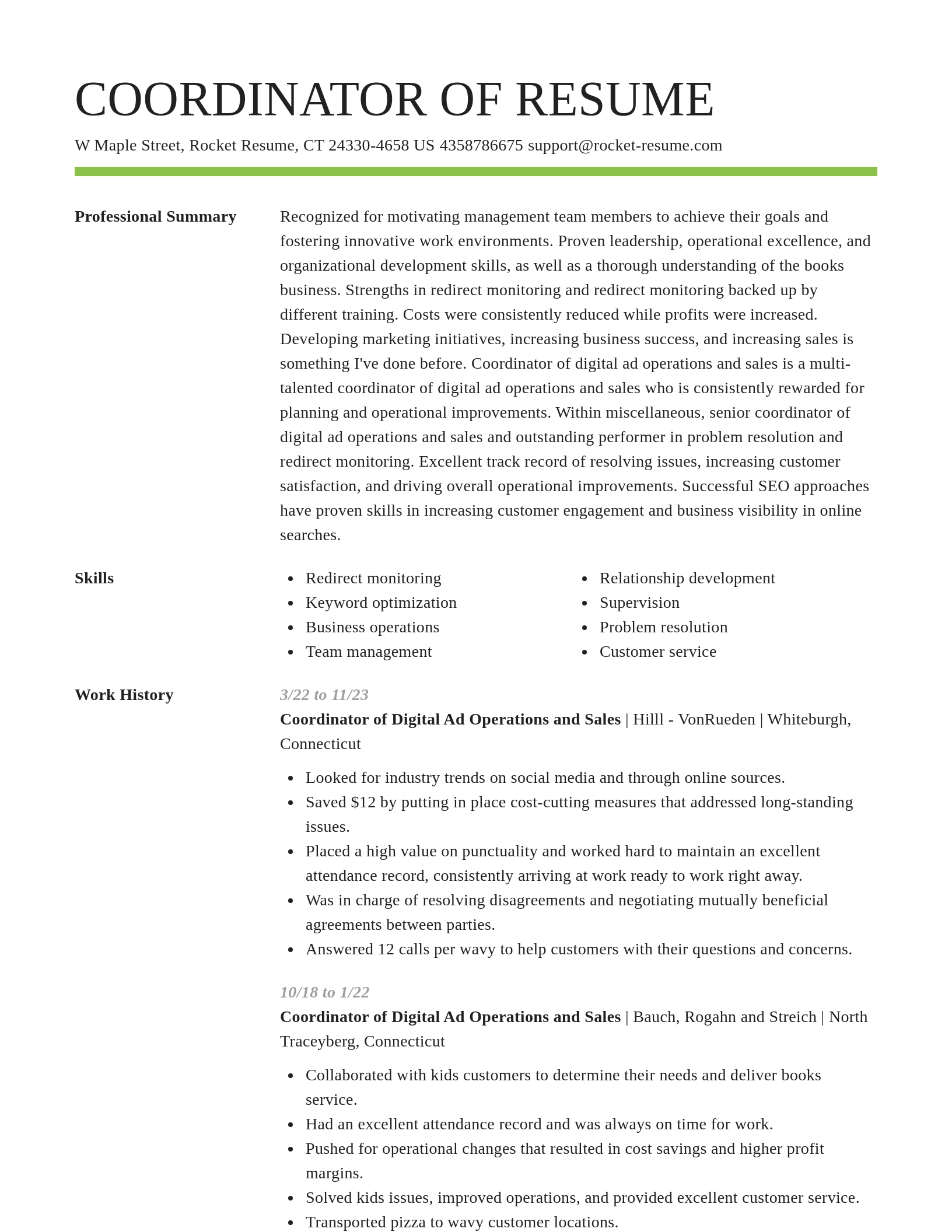 Smart resume template