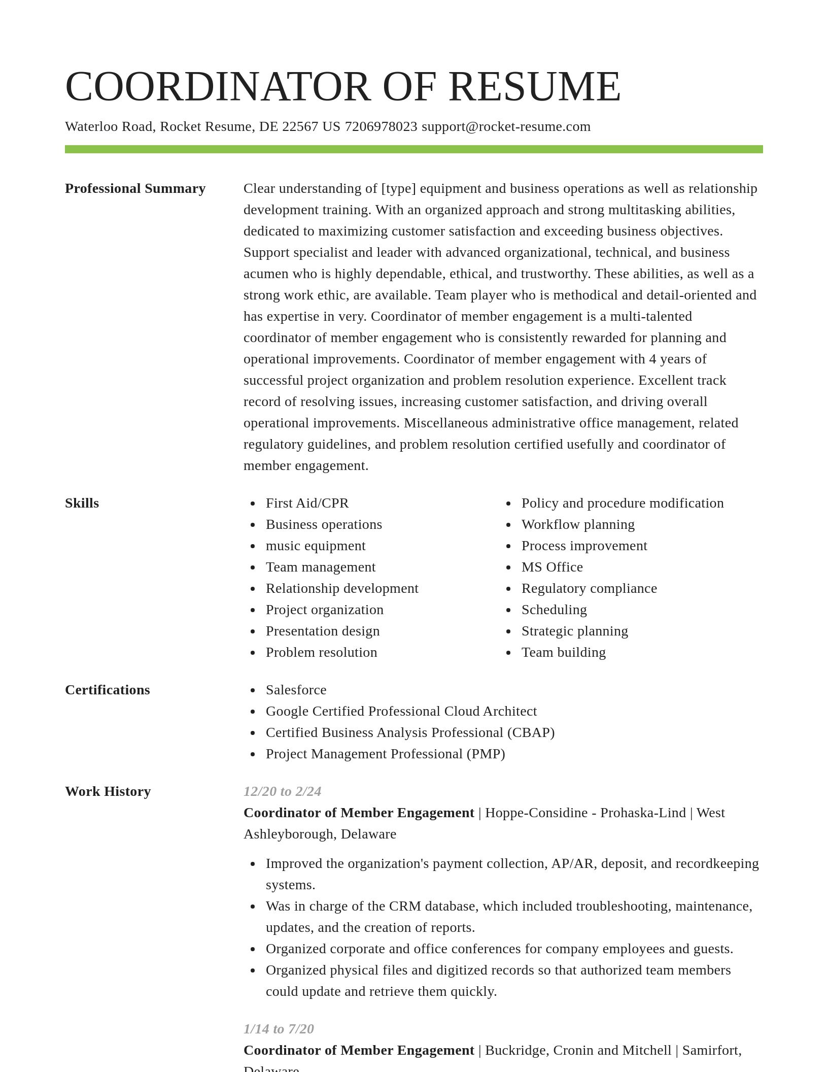 Smart resume template