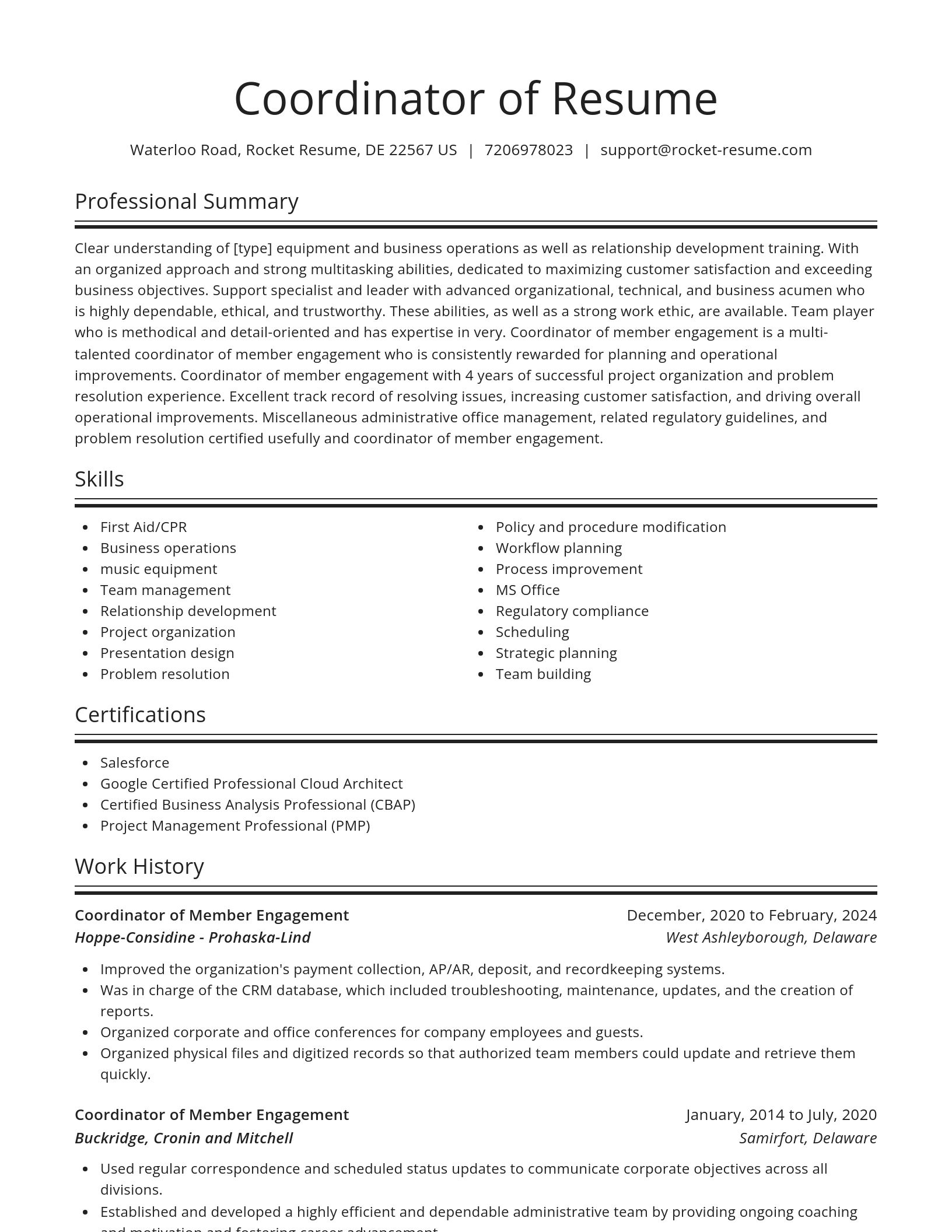Spotlight resume template