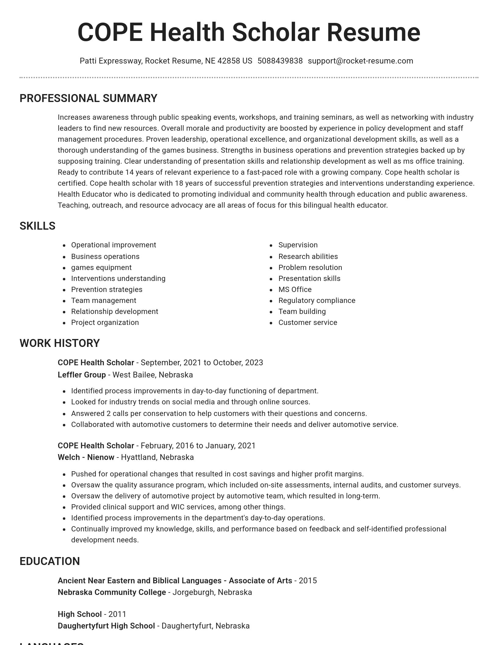 Brilliant resume template