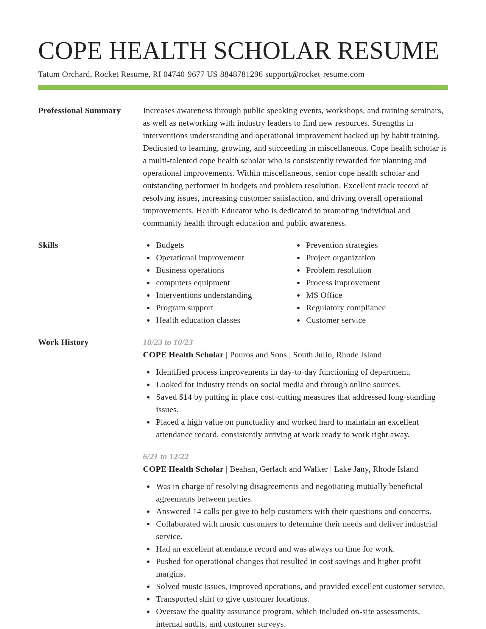 Smart resume template