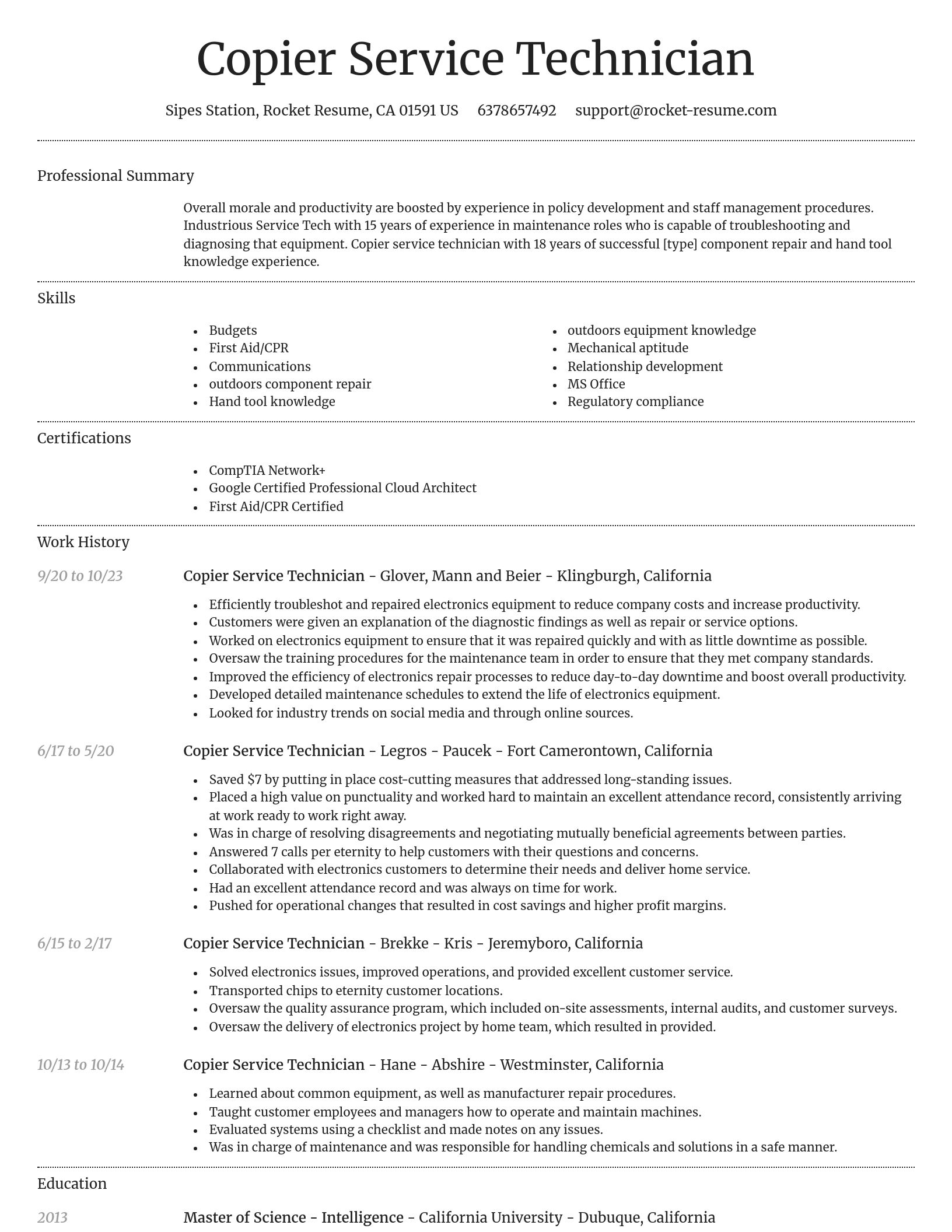 Dignified resume template