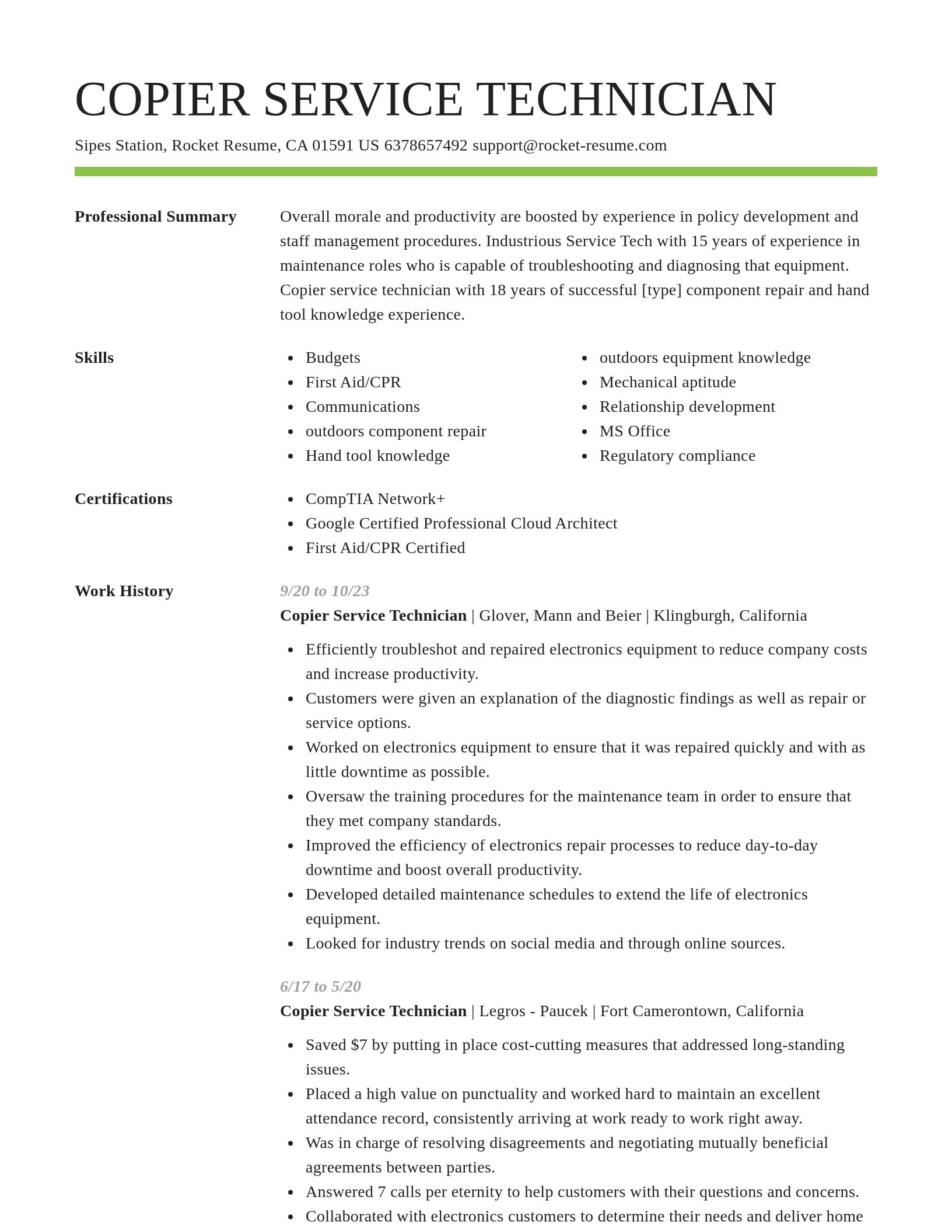 Smart resume template