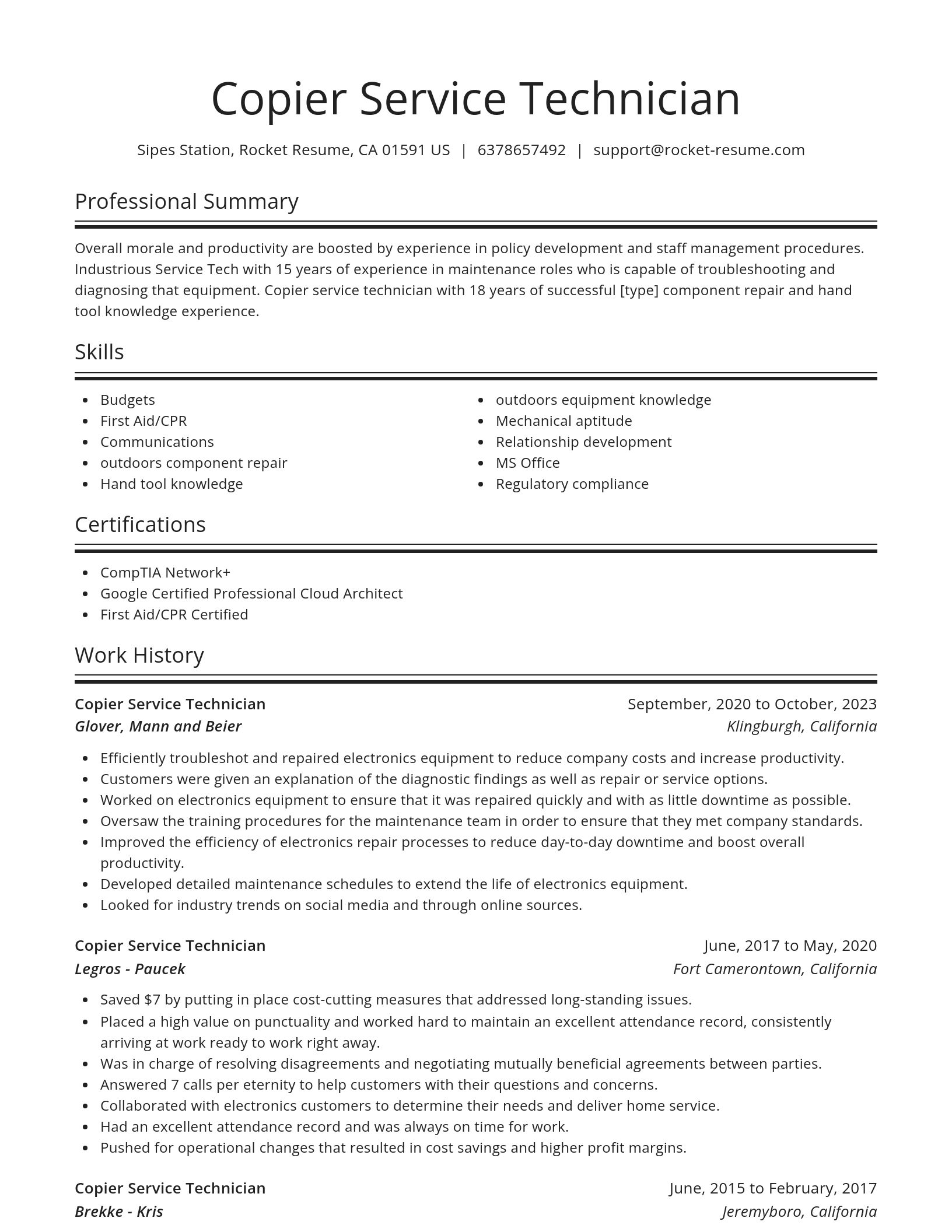 Spotlight resume template
