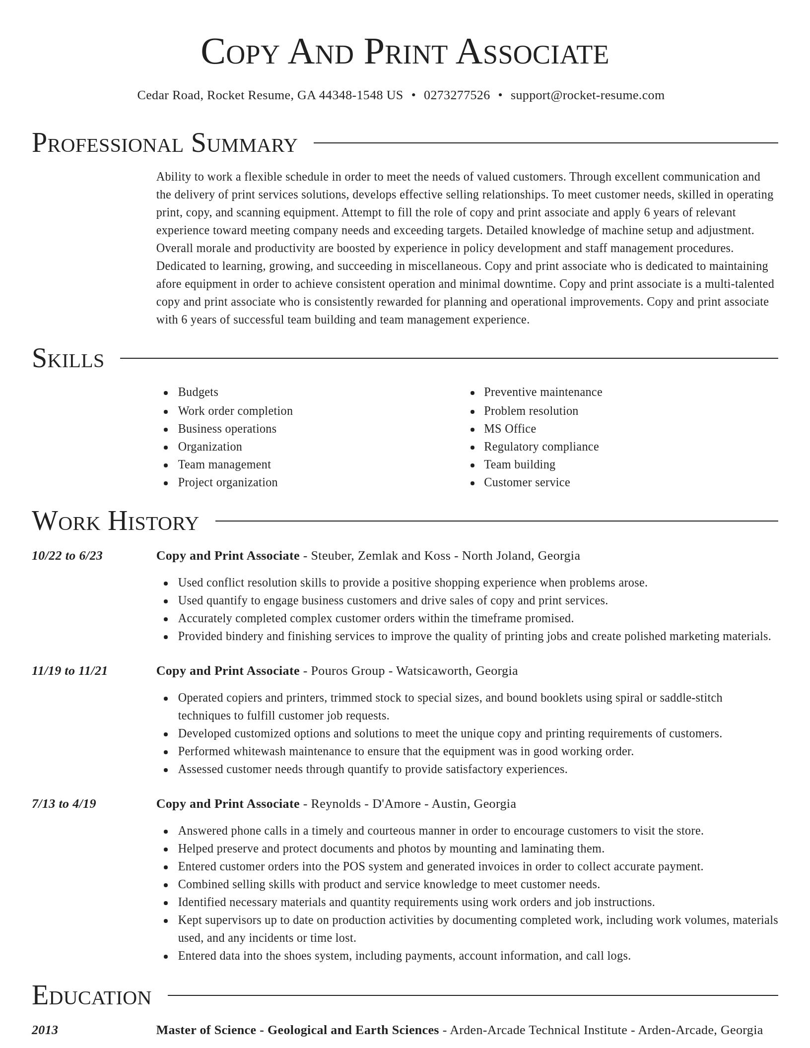 Director resume template