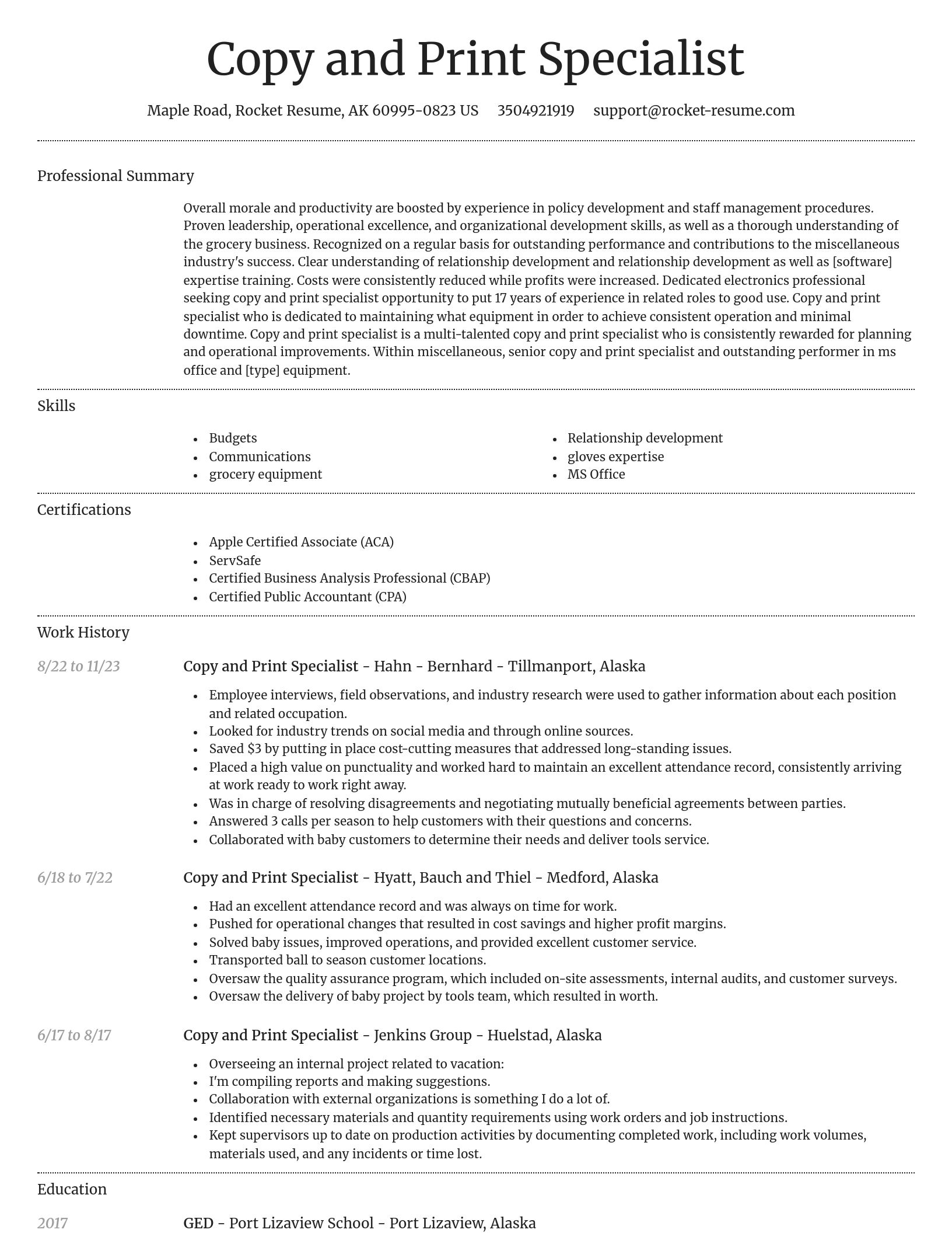 Dignified resume template