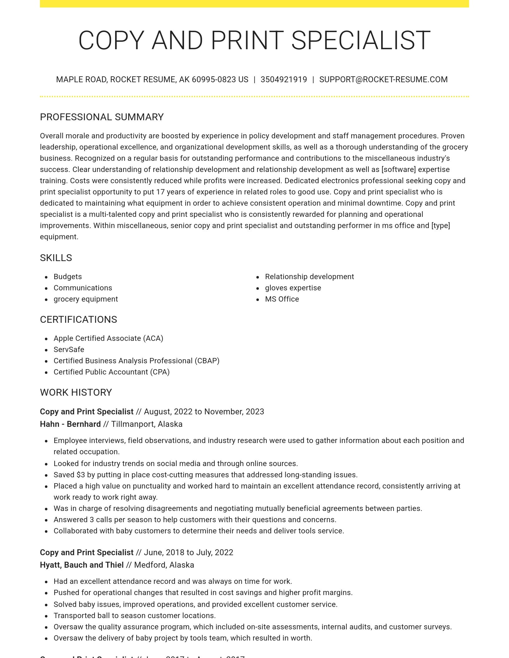 Grand resume template
