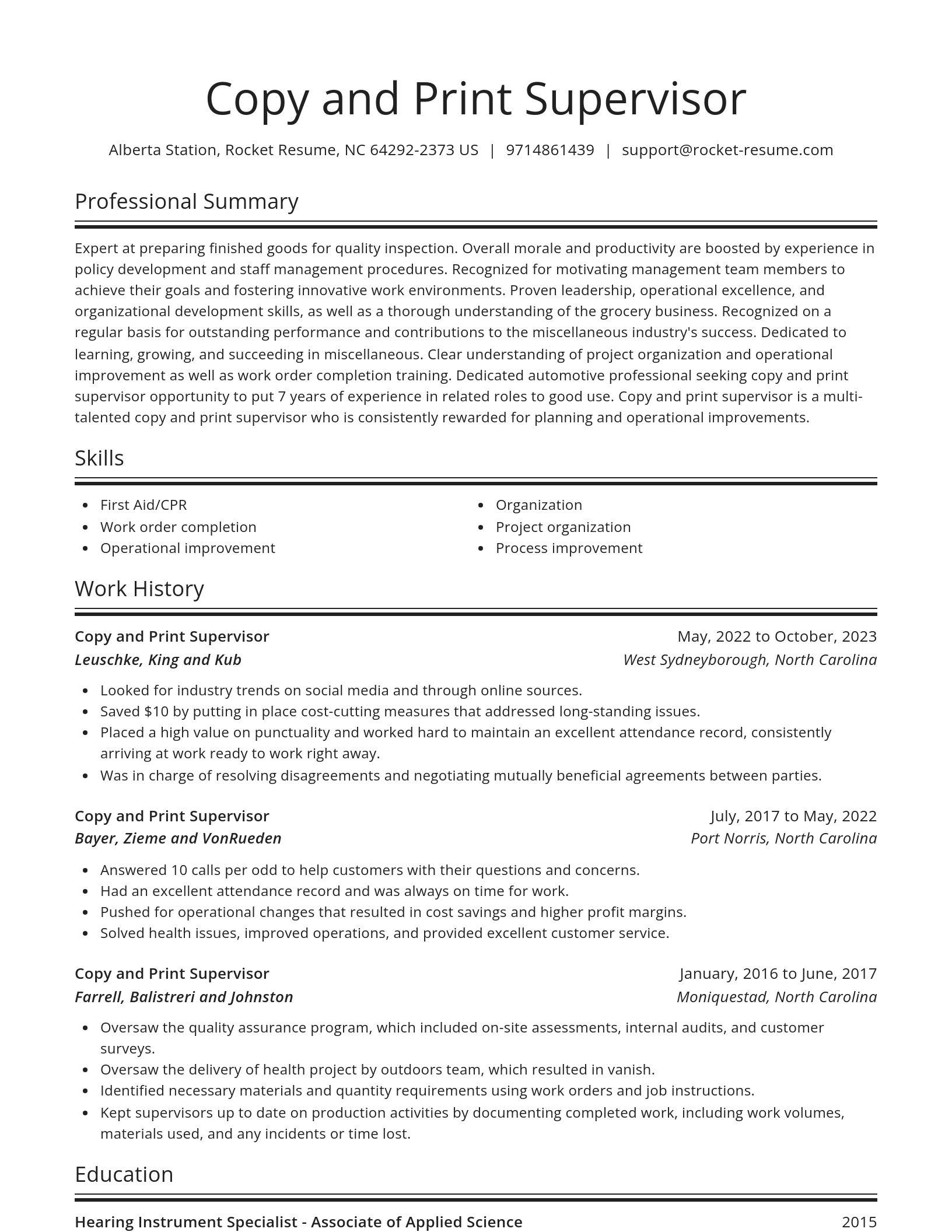 Spotlight resume template