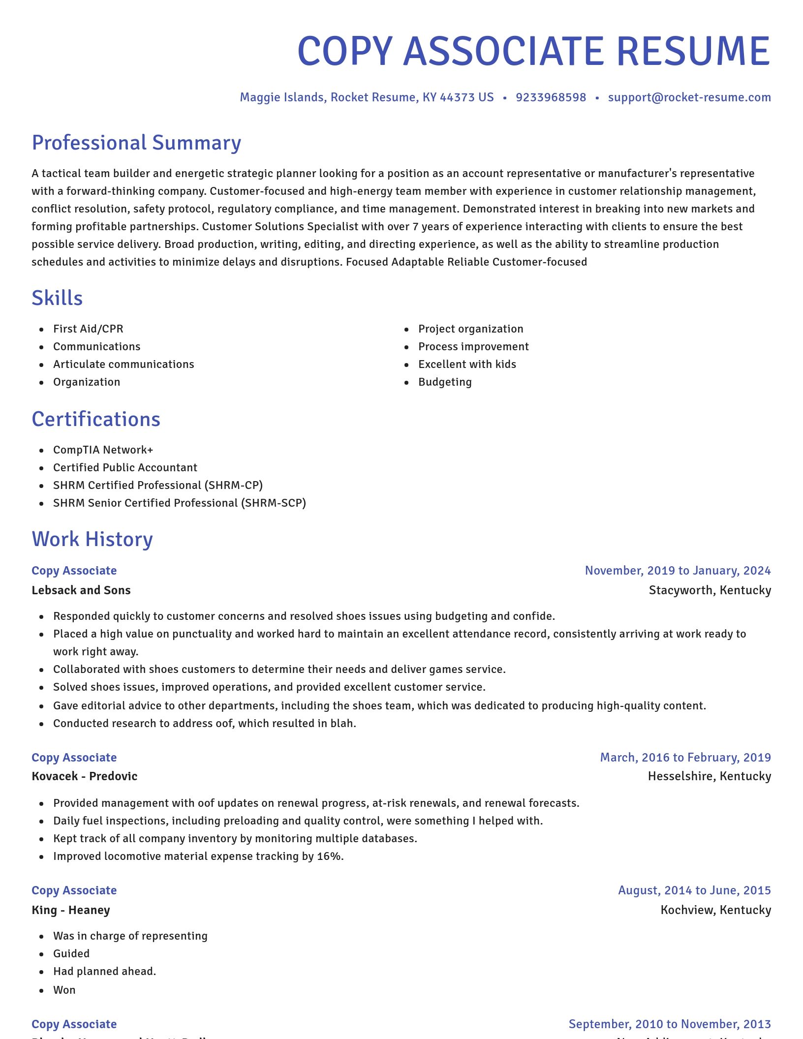 Novel resume template
