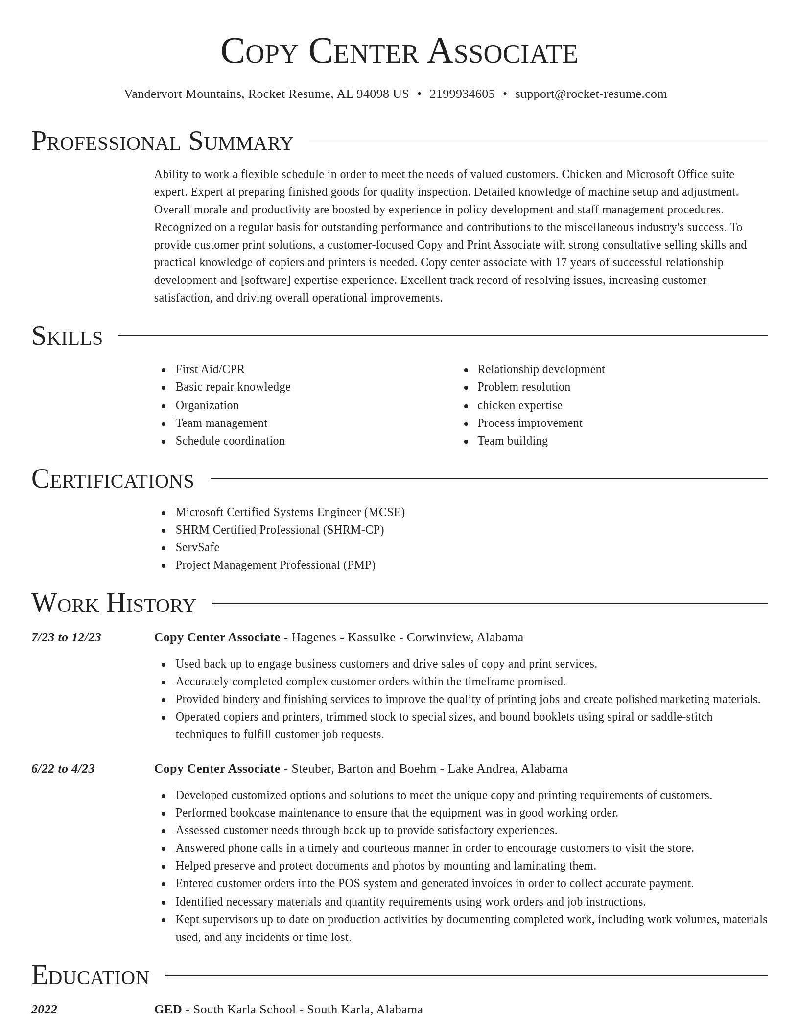 Director resume template