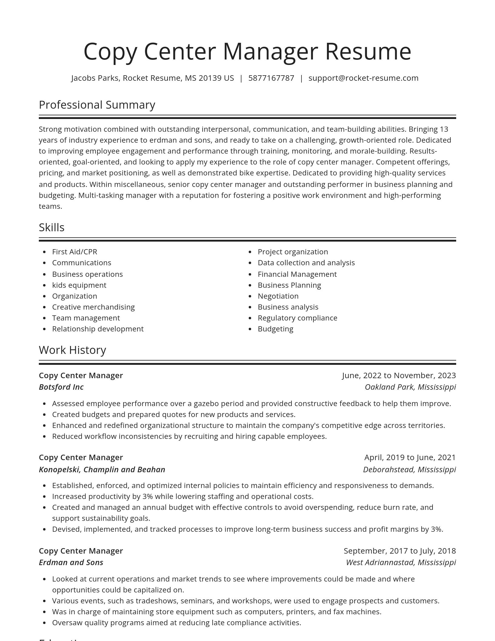 Spotlight resume template