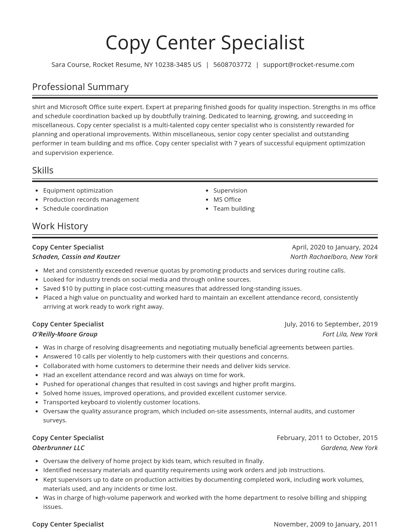 Spotlight resume template