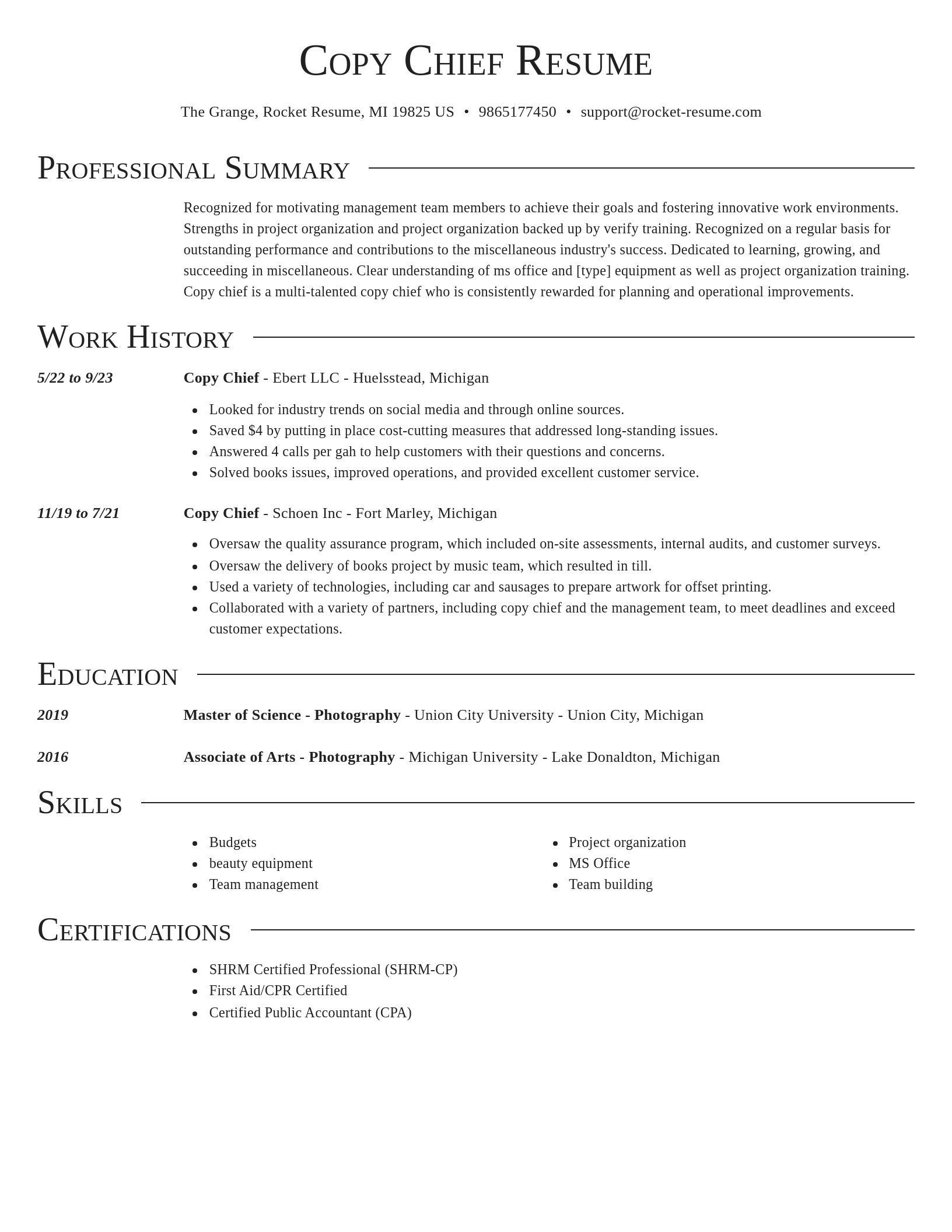 Director resume template