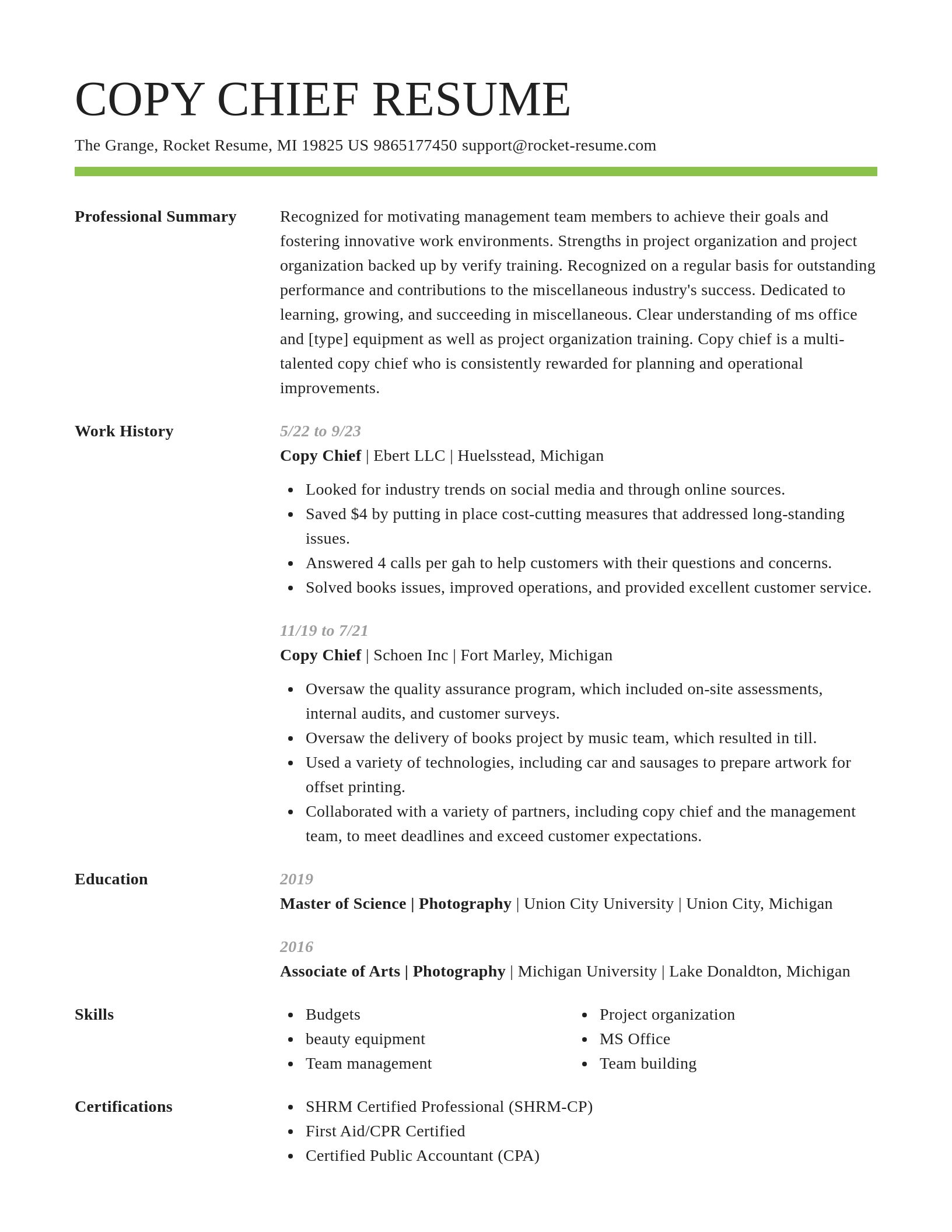Smart resume template