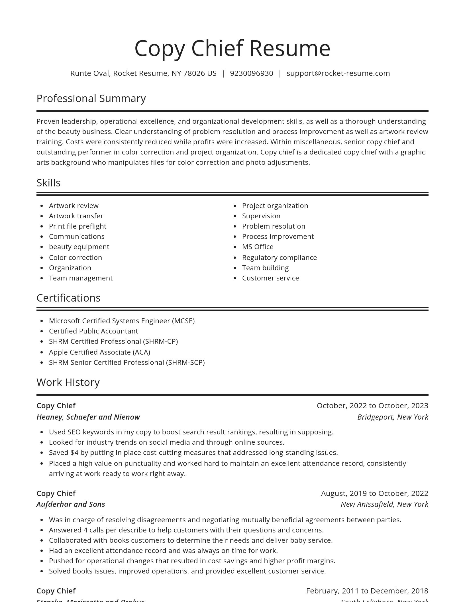Spotlight resume template
